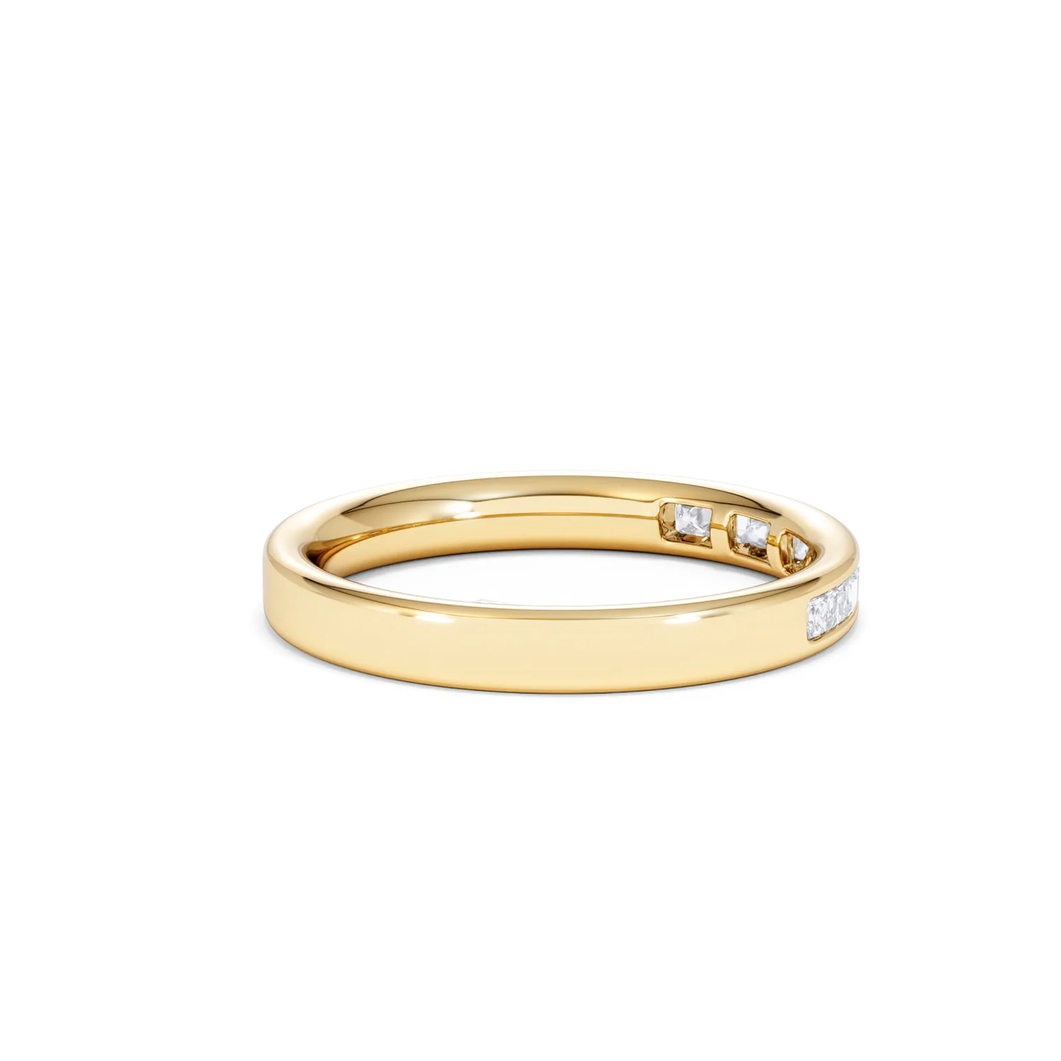 Eterna Lab Diamond Princess Cut Half Eternity Ring 0.30ct H/SI in 18K Gold Vermeil - Image 33