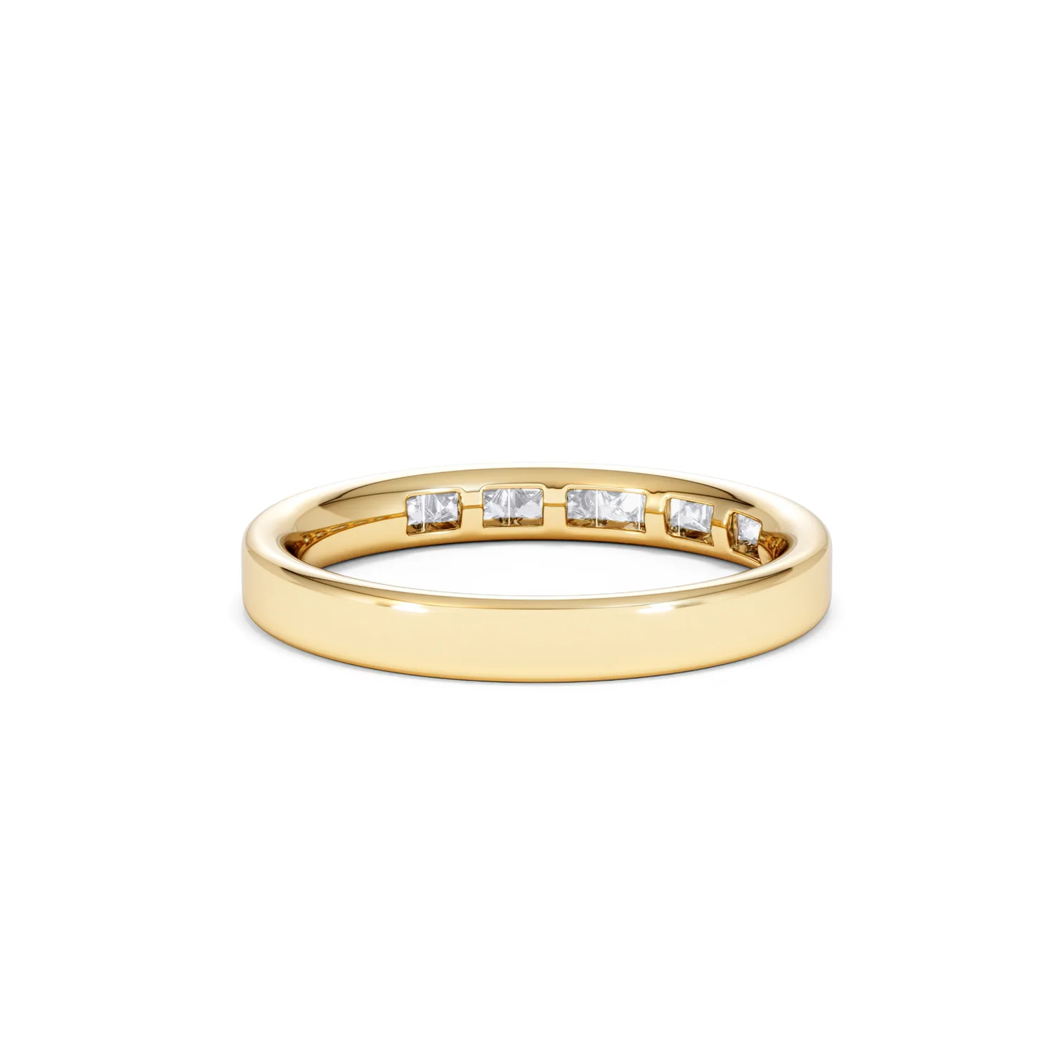 Eterna Lab Diamond Princess Cut Half Eternity Ring 0.30ct H/SI in 18K Gold Vermeil - Image 46