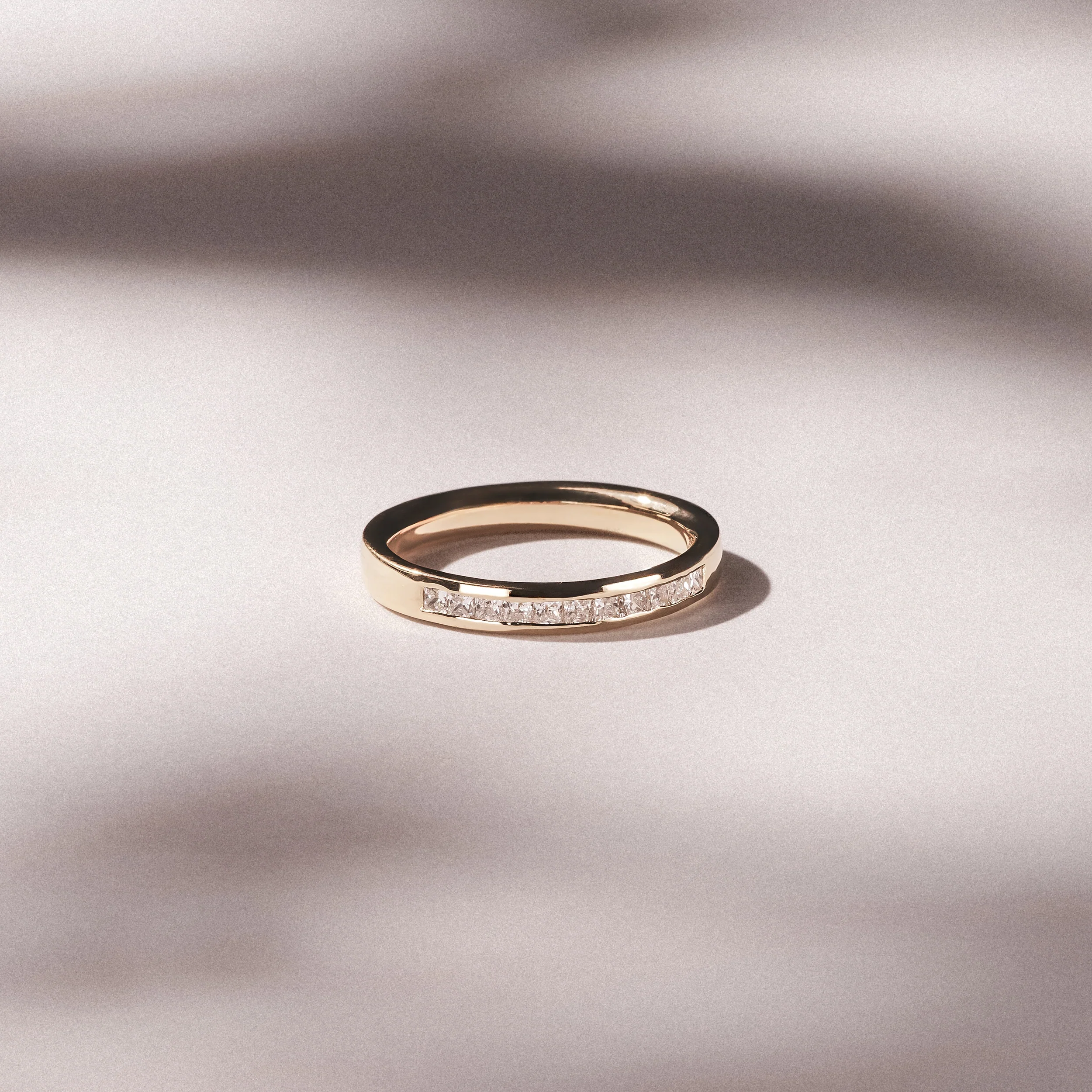 Eterna Lab Diamond Princess Cut Half Eternity Ring 0.30ct H/SI in 18K Gold Vermeil - Image 6