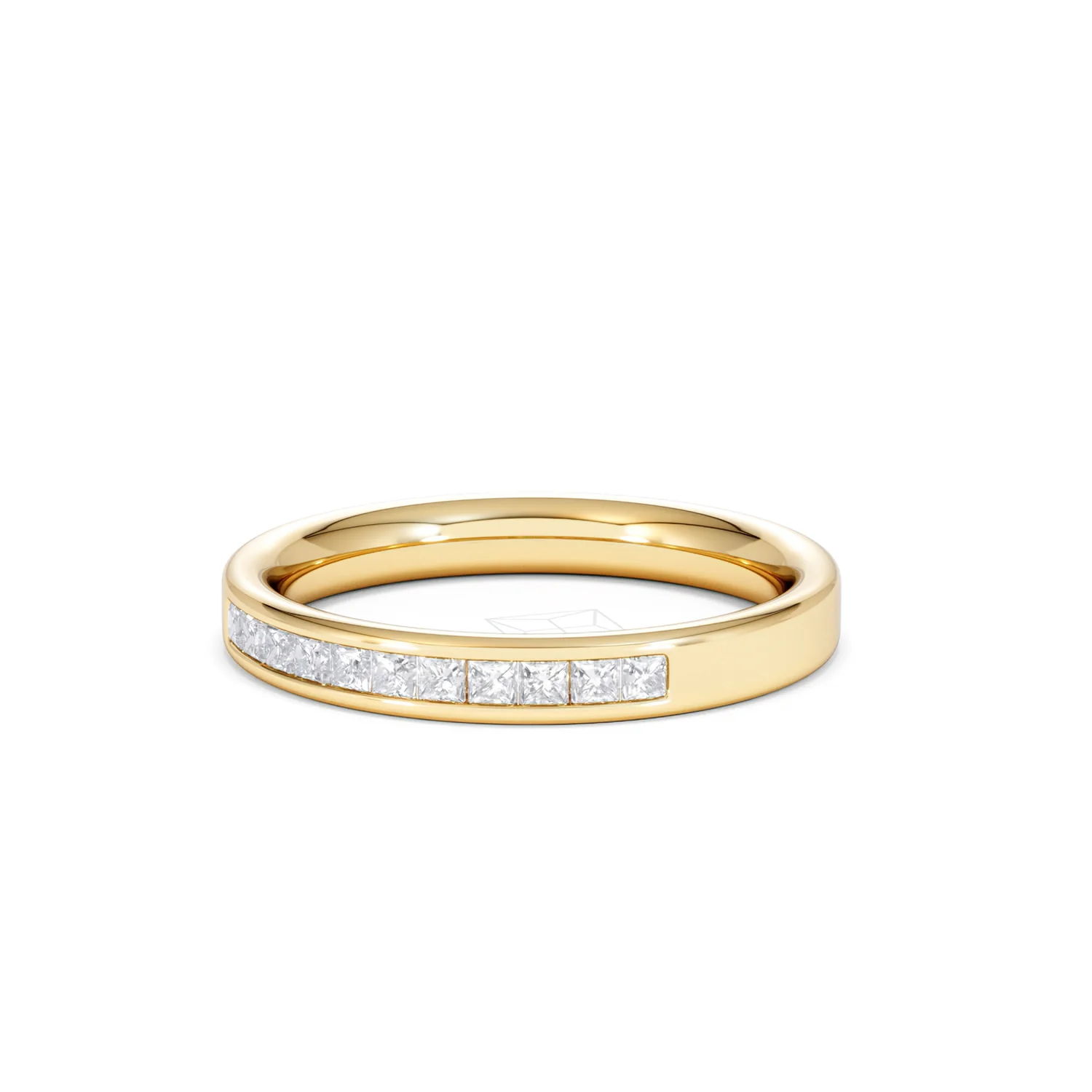 Eterna Lab Diamond Princess Cut Half Eternity Ring 0.30ct H/SI in 18K Gold Vermeil - Image 84