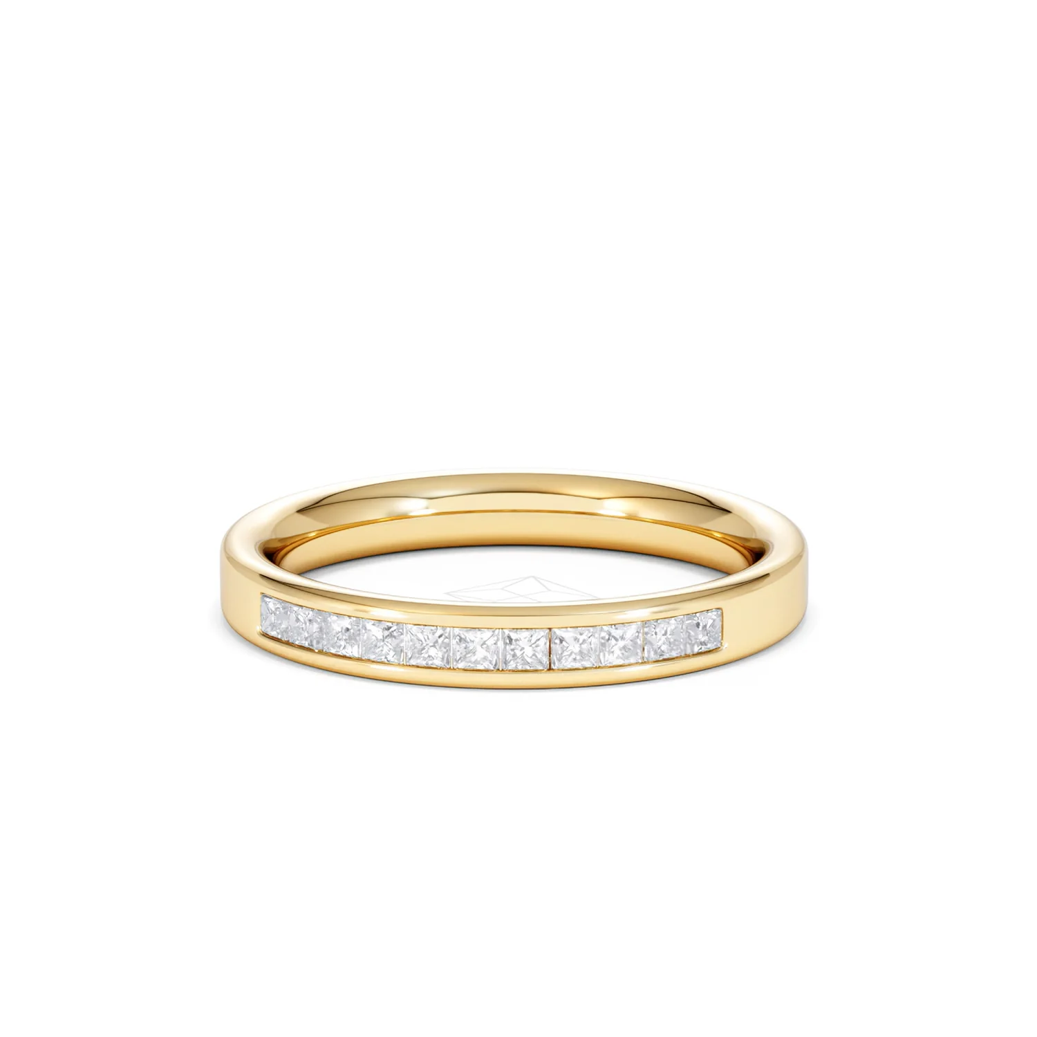 Eterna Lab Diamond Princess Cut Half Eternity Ring 0.30ct H/SI in 18K Gold Vermeil - Image 88