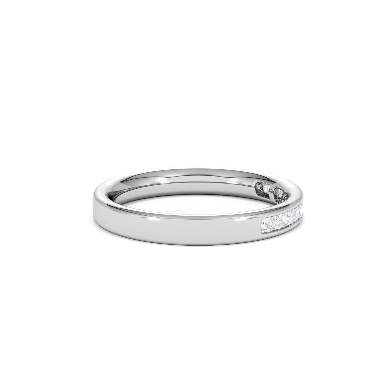 Eterna Lab Diamond Princess Cut Half Eternity Ring 0.30ct H/SI in 925 Silver - Image 30