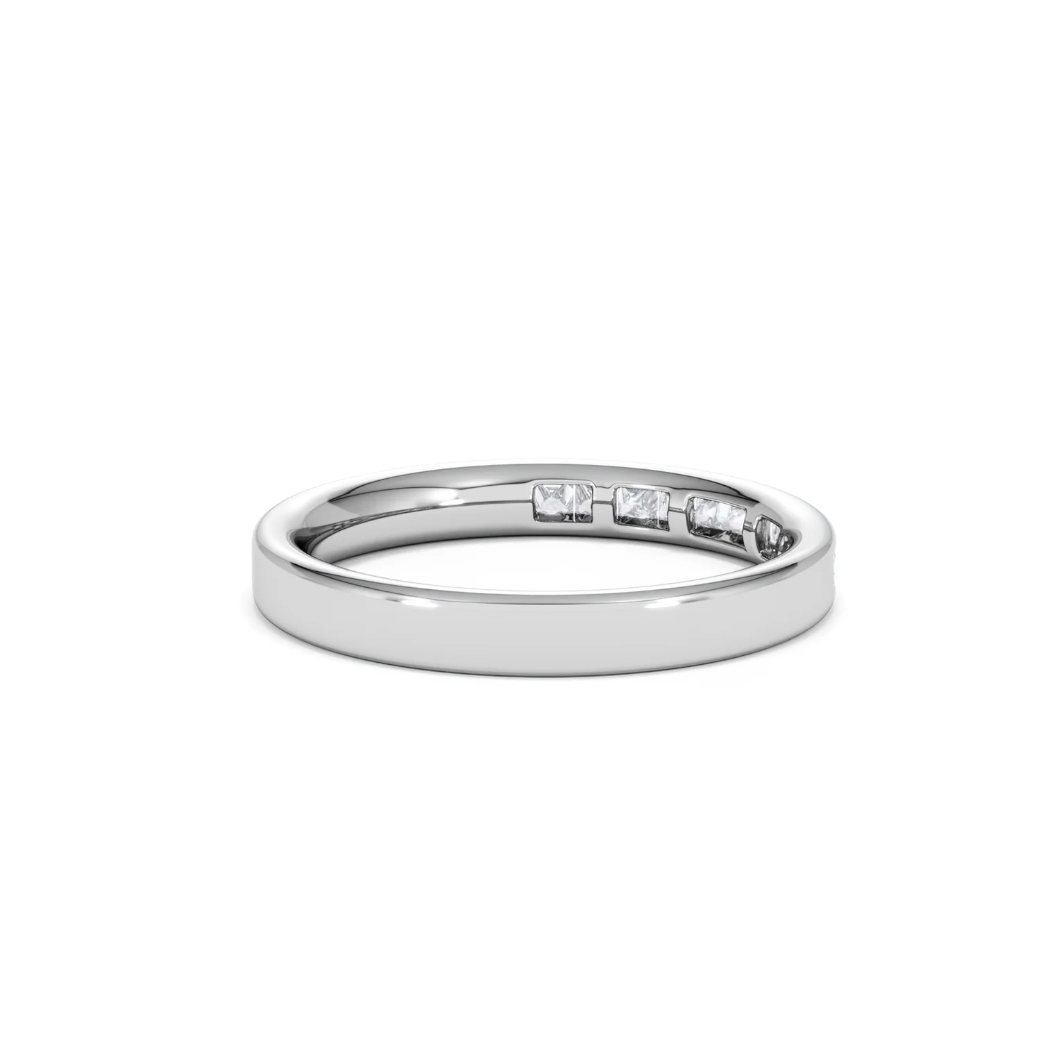 Eterna Lab Diamond Princess Cut Half Eternity Ring 0.30ct H/SI in 925 Silver - Image 40