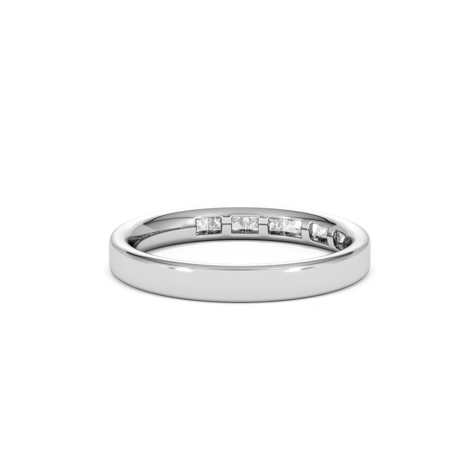 Eterna Lab Diamond Princess Cut Half Eternity Ring 0.30ct H/SI in 925 Silver - Image 45