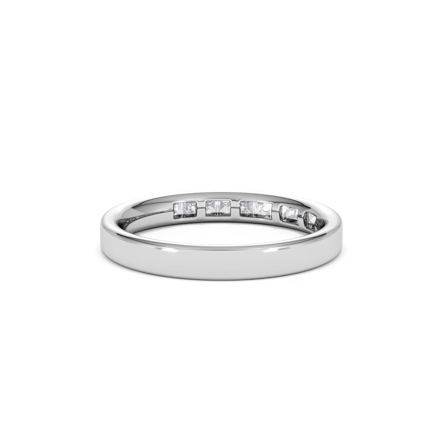 Eterna Lab Diamond Princess Cut Half Eternity Ring 0.30ct H/SI in 925 Silver - Image 46