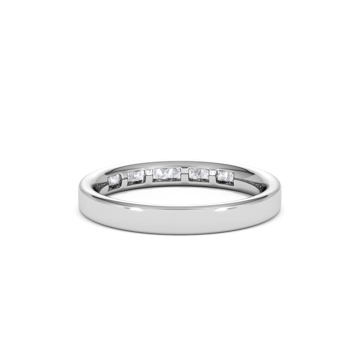 Eterna Lab Diamond Princess Cut Half Eternity Ring 0.30ct H/SI in 925 Silver - Image 53