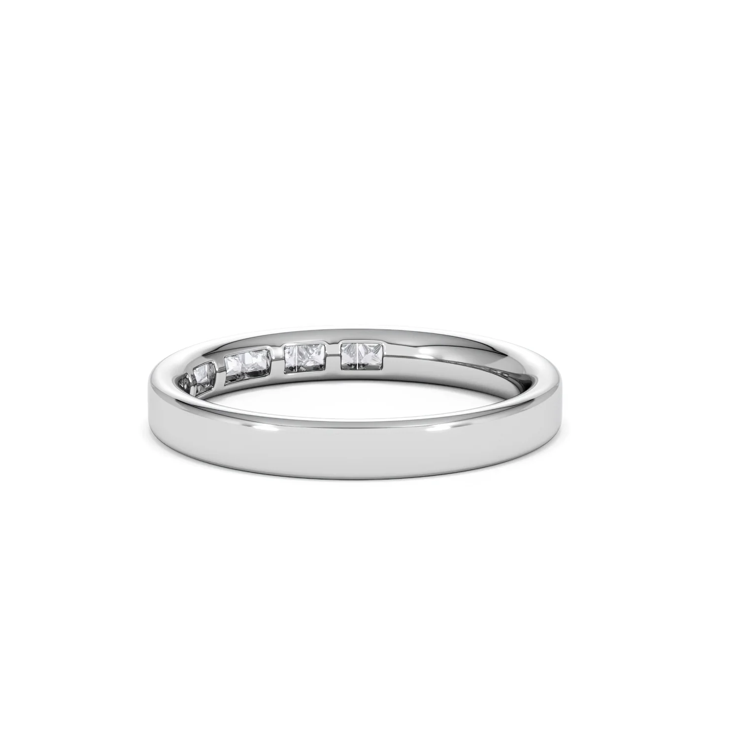 Eterna Lab Diamond Princess Cut Half Eternity Ring 0.30ct H/SI in 925 Silver - Image 60