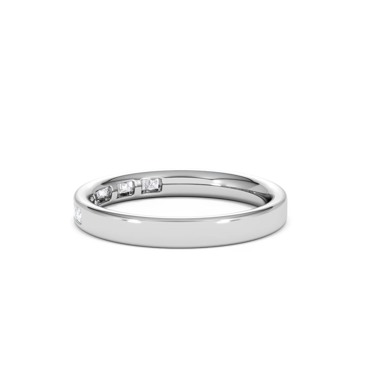 Eterna Lab Diamond Princess Cut Half Eternity Ring 0.30ct H/SI in 925 Silver - Image 65