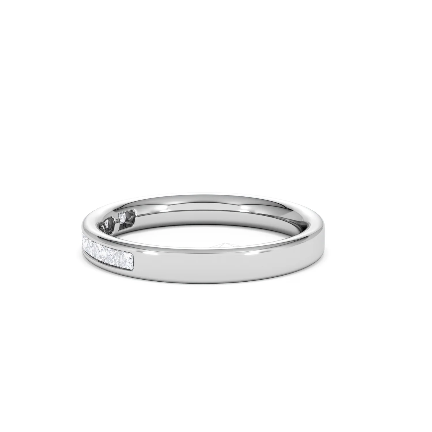 Eterna Lab Diamond Princess Cut Half Eternity Ring 0.30ct H/SI in 925 Silver - Image 72