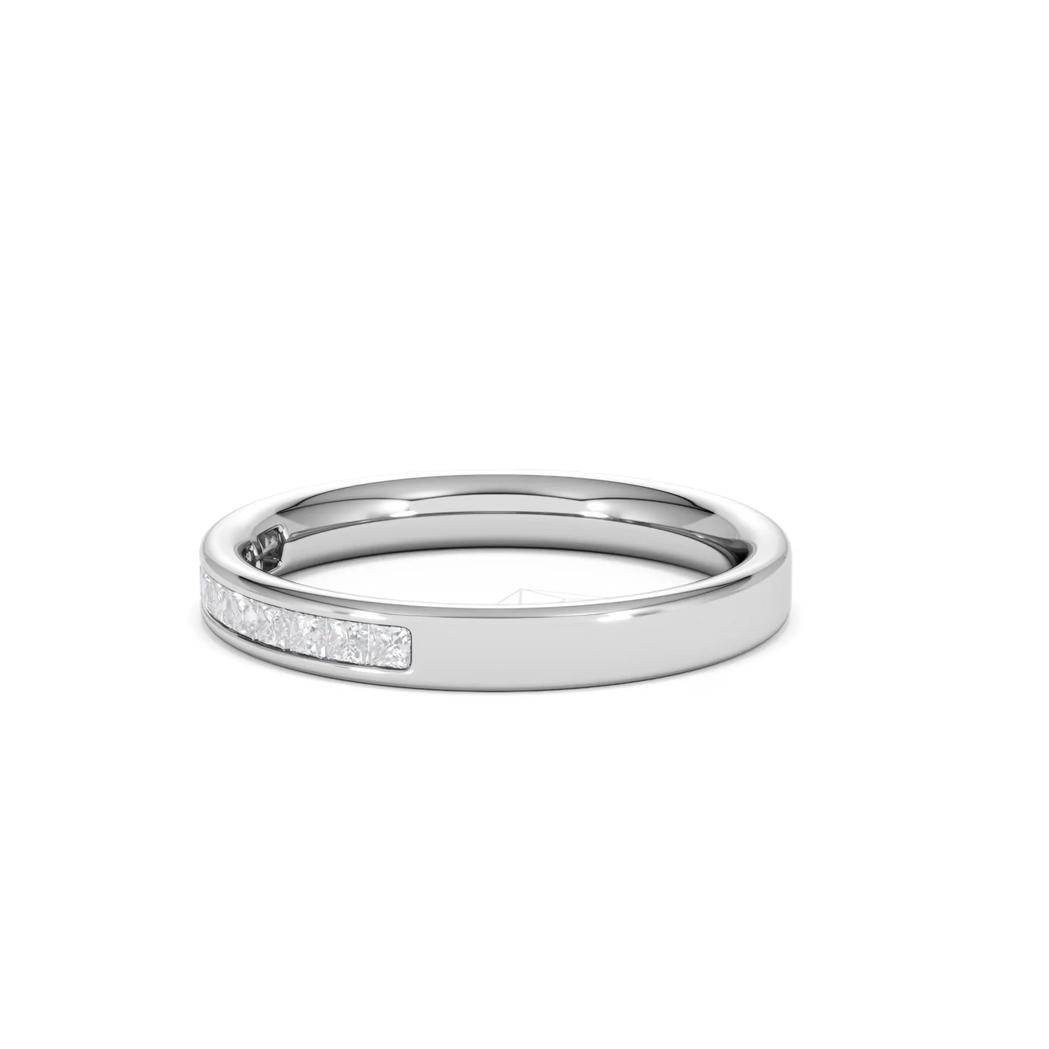 Eterna Lab Diamond Princess Cut Half Eternity Ring 0.30ct H/SI in 925 Silver - Image 76