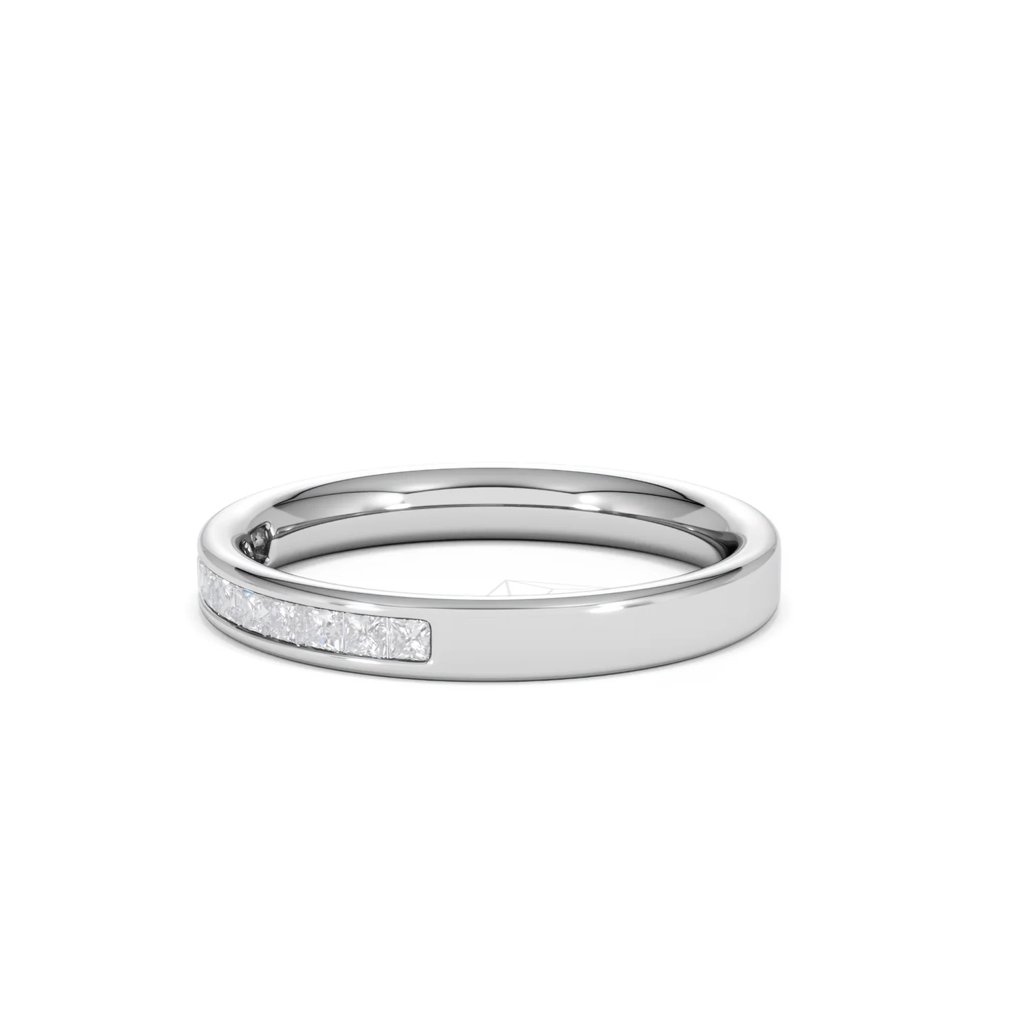 Eterna Lab Diamond Princess Cut Half Eternity Ring 0.30ct H/SI in 925 Silver - Image 77
