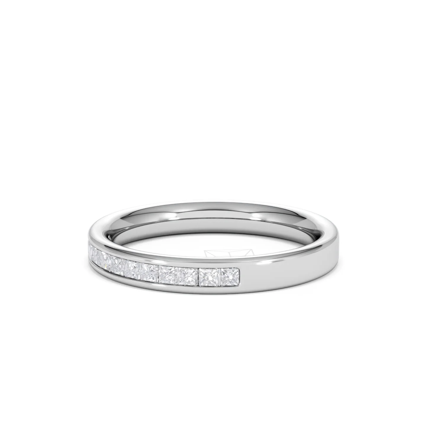 Eterna Lab Diamond Princess Cut Half Eternity Ring 0.30ct H/SI in 925 Silver - Image 82