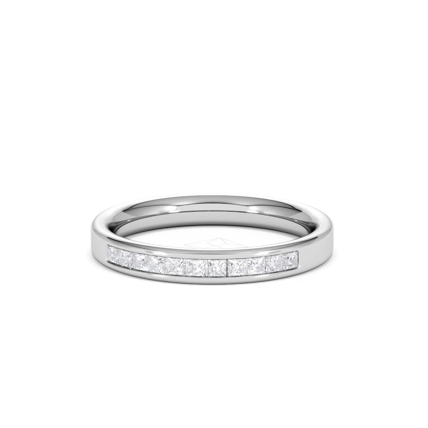 Eterna Lab Diamond Princess Cut Half Eternity Ring 0.30ct H/SI in 925 Silver - Image 89