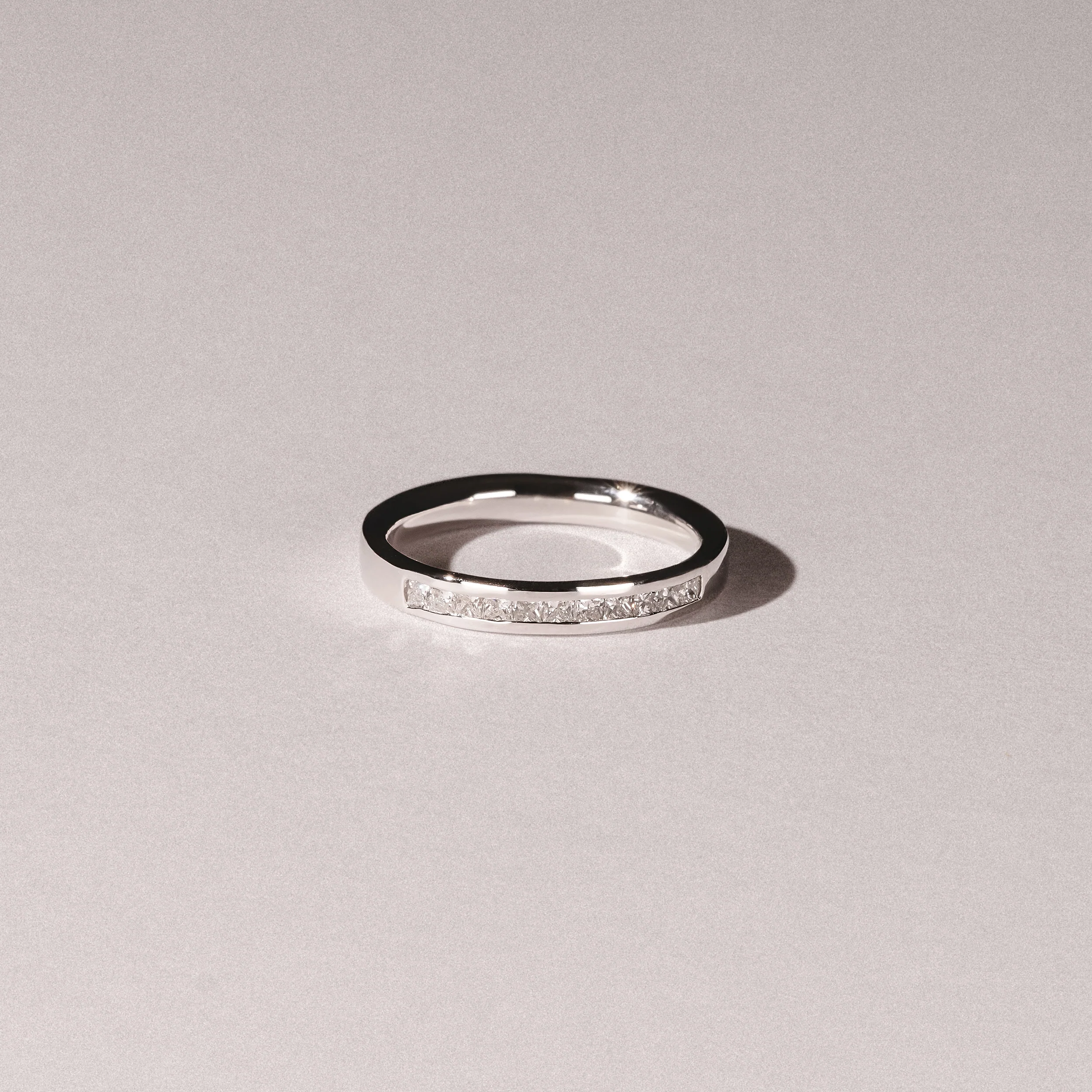 Eterna Lab Diamond Princess Cut Half Eternity Ring 0.30ct H/SI in 925 Silver - Image 9
