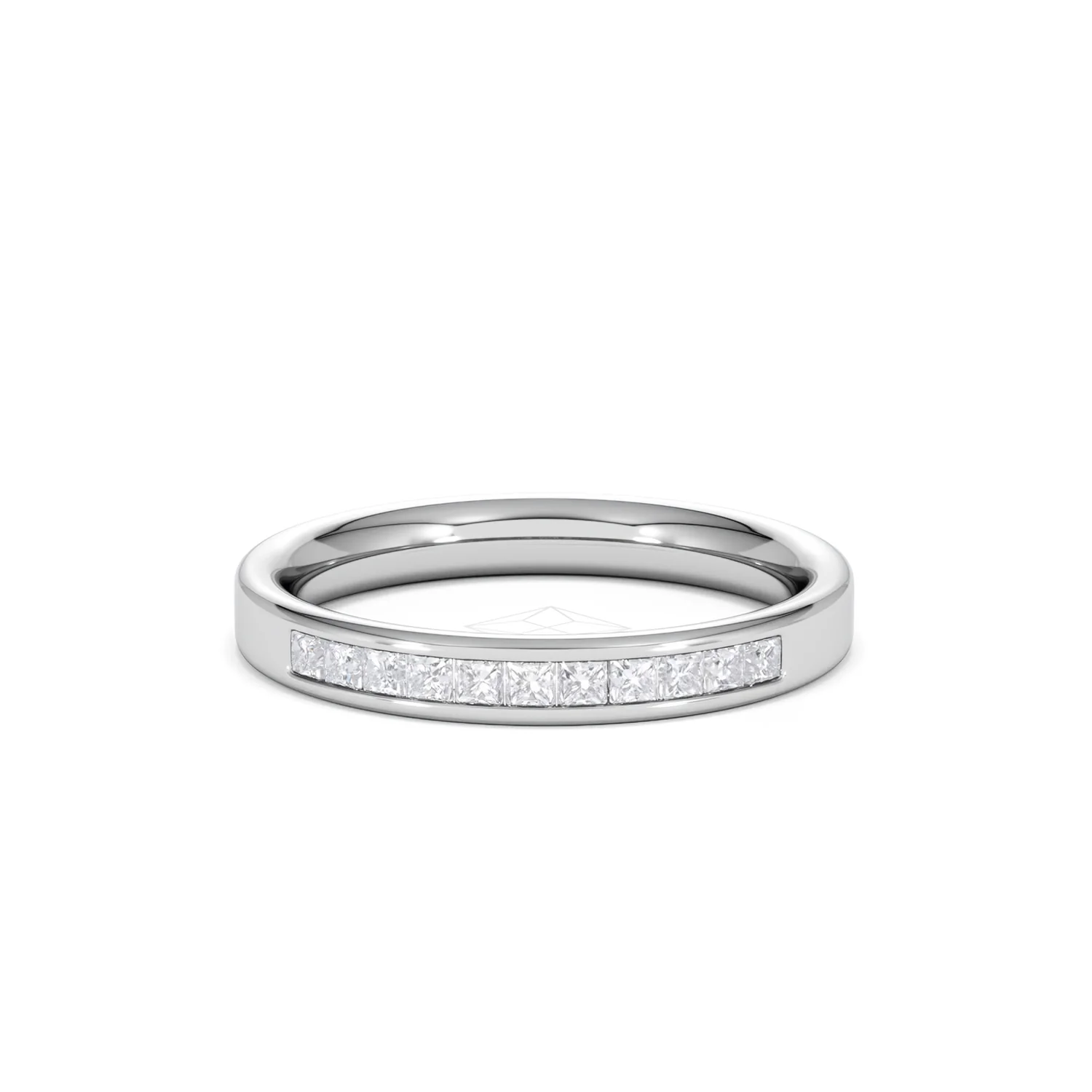 Eterna Lab Diamond Princess Cut Half Eternity Ring 0.30ct H/SI in 925 Silver - Image 90