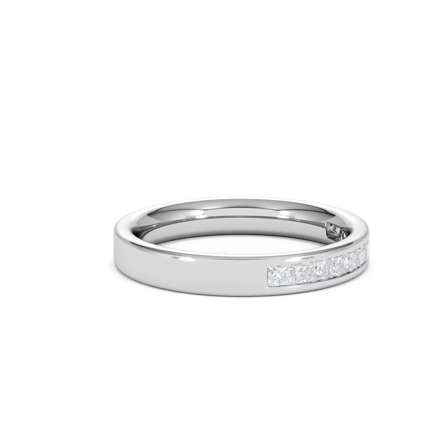 Eterna Lab Diamond Princess Cut Half Eternity Ring 0.50ct F/VS in 9K White Gold - Image 25