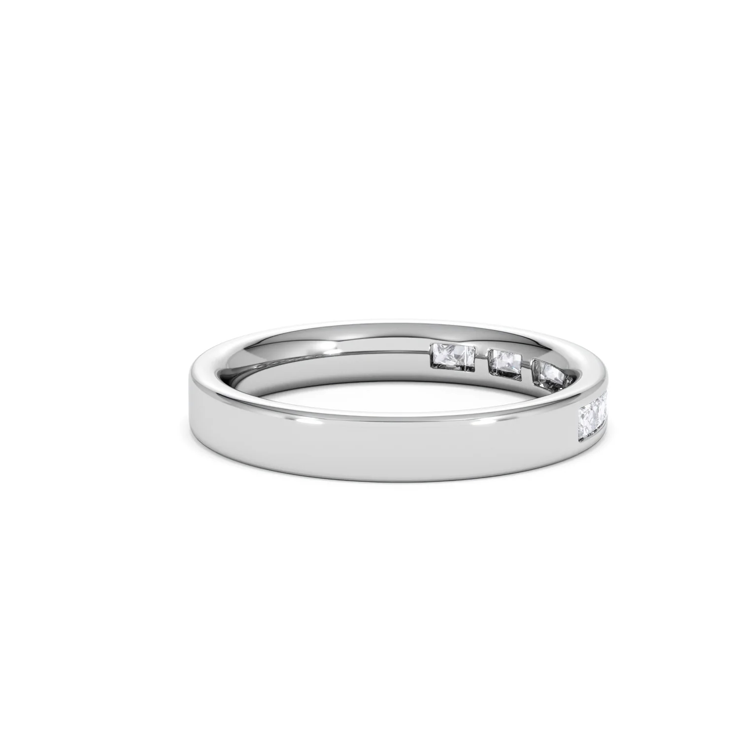 Eterna Lab Diamond Princess Cut Half Eternity Ring 0.50ct F/VS in 9K White Gold - Image 35