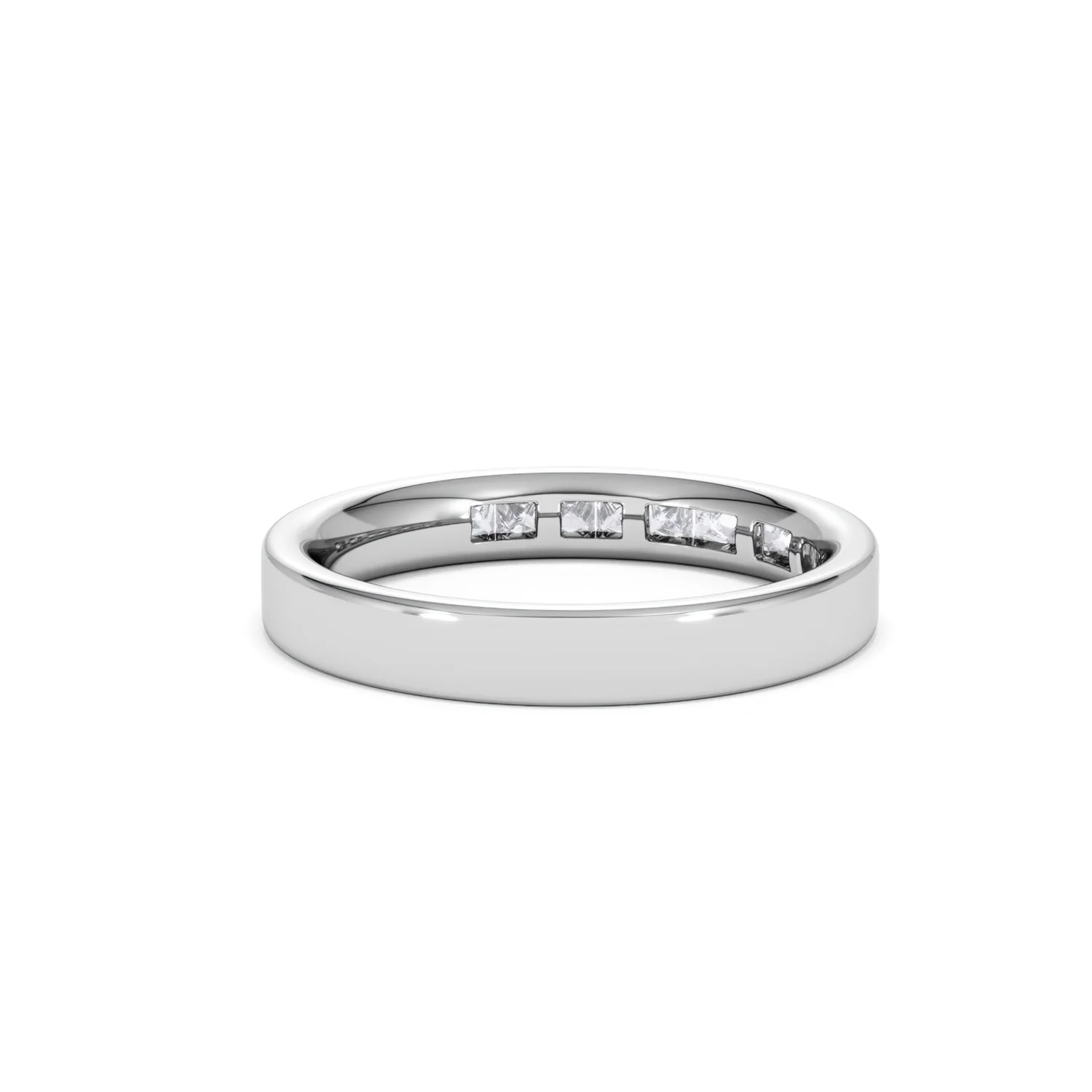 Eterna Lab Diamond Princess Cut Half Eternity Ring 0.50ct F/VS in 9K White Gold - Image 43