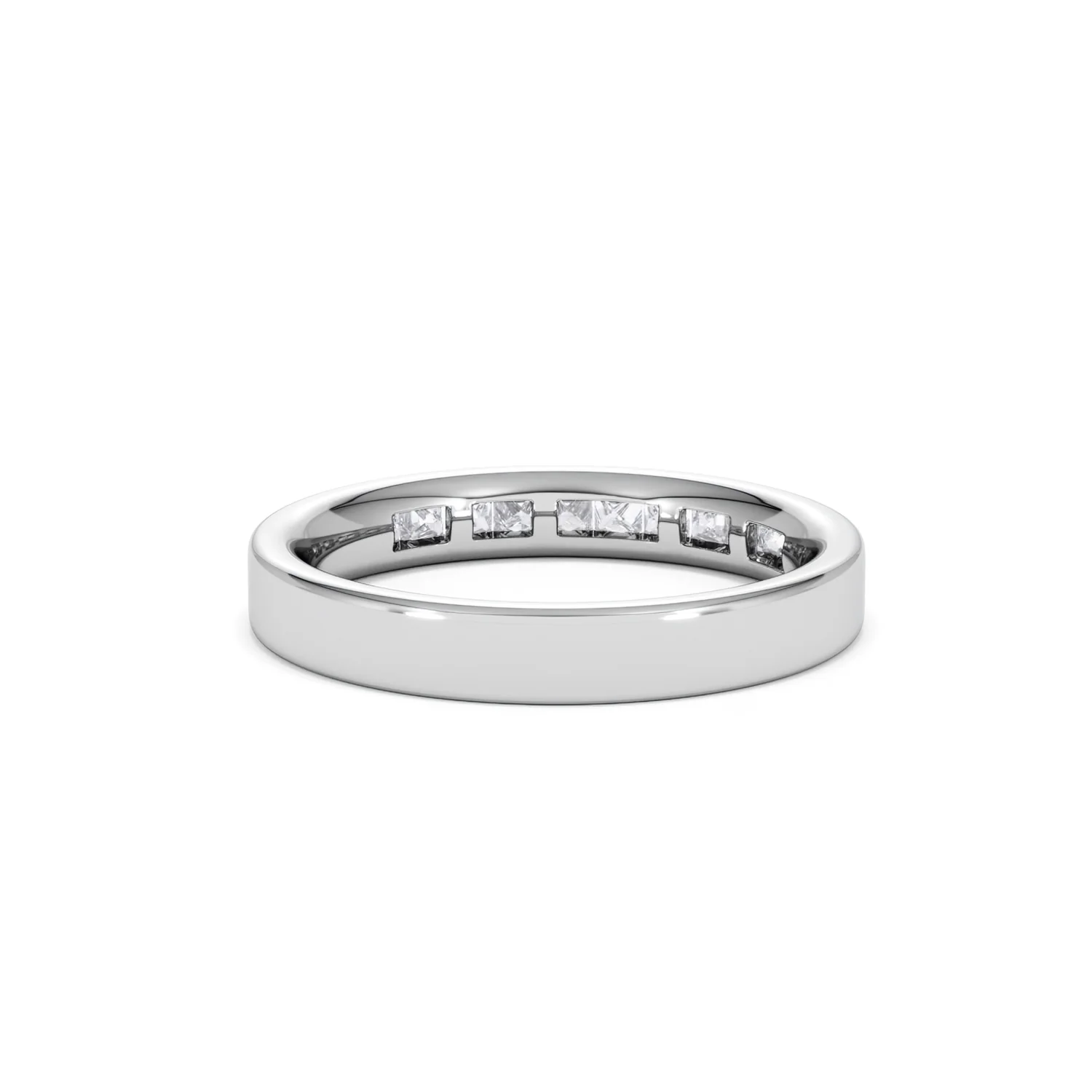 Eterna Lab Diamond Princess Cut Half Eternity Ring 0.50ct F/VS in 9K White Gold - Image 47