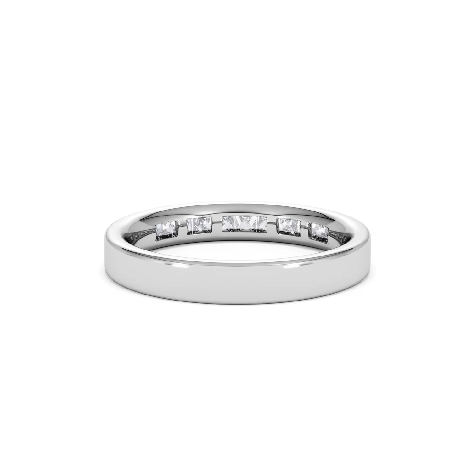 Eterna Lab Diamond Princess Cut Half Eternity Ring 0.50ct F/VS in 9K White Gold - Image 49