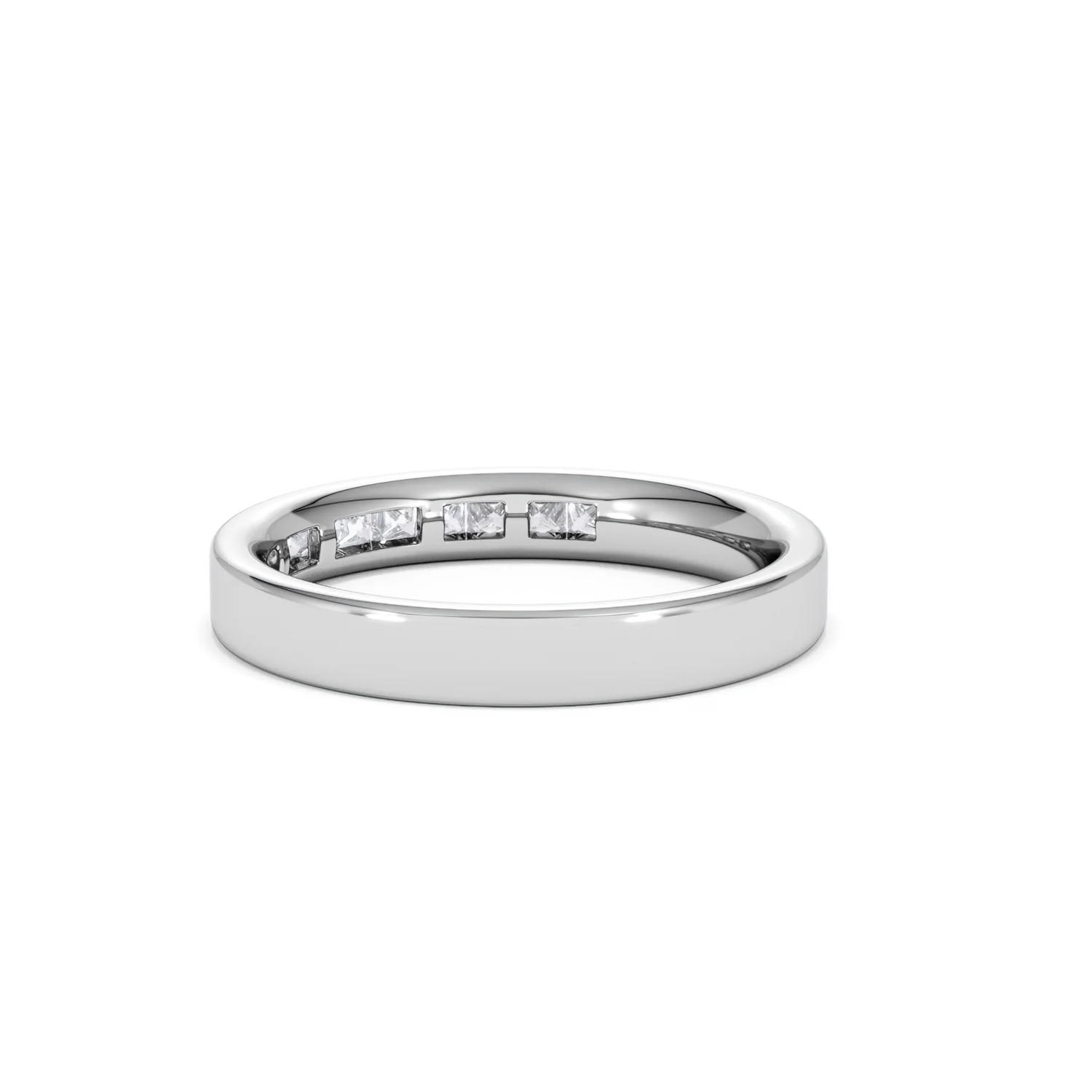 Eterna Lab Diamond Princess Cut Half Eternity Ring 0.50ct F/VS in 9K White Gold - Image 58