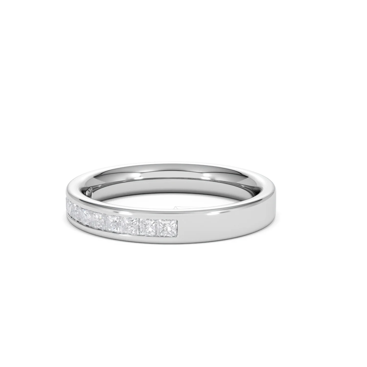 Eterna Lab Diamond Princess Cut Half Eternity Ring 0.50ct F/VS in 9K White Gold - Image 78