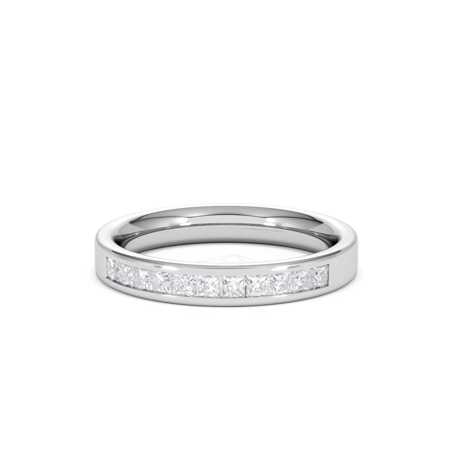 Eterna Lab Diamond Princess Cut Half Eternity Ring 0.50ct F/VS in 9K White Gold - Image 88
