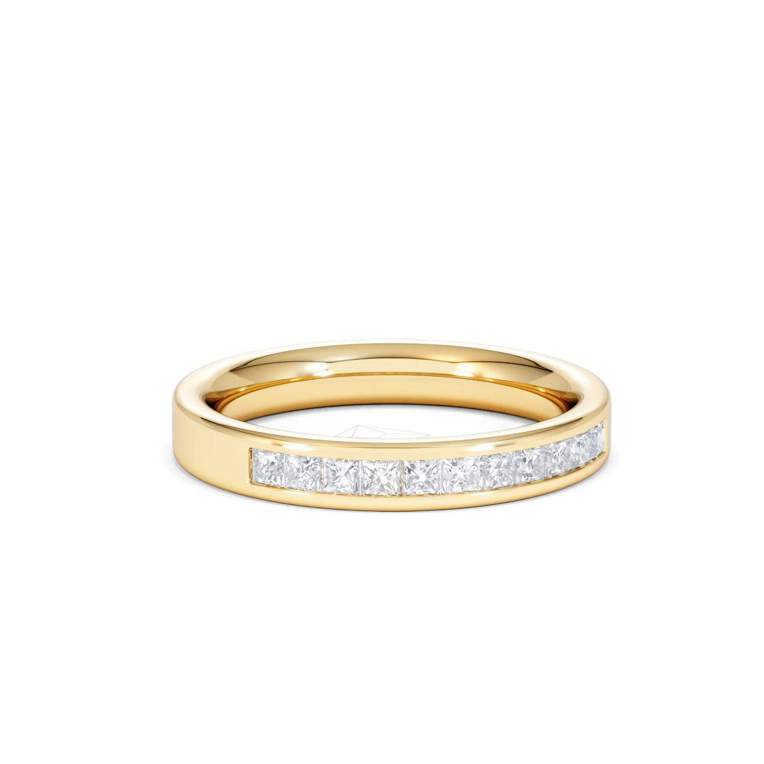 Eterna Lab Diamond Princess Cut Half Eternity Ring 0.50ct H/SI in 18K Gold Vermeil - Image 14