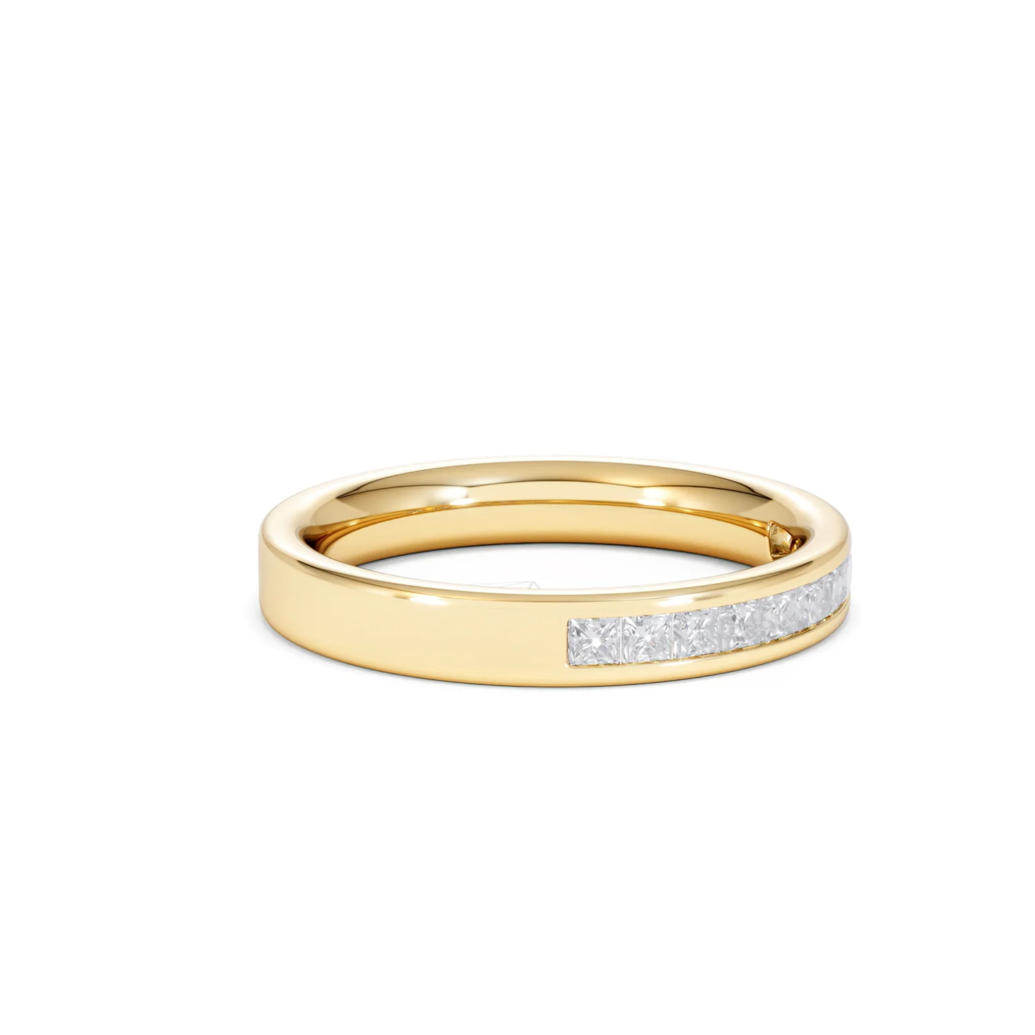 Eterna Lab Diamond Princess Cut Half Eternity Ring 0.50ct H/SI in 18K Gold Vermeil - Image 23