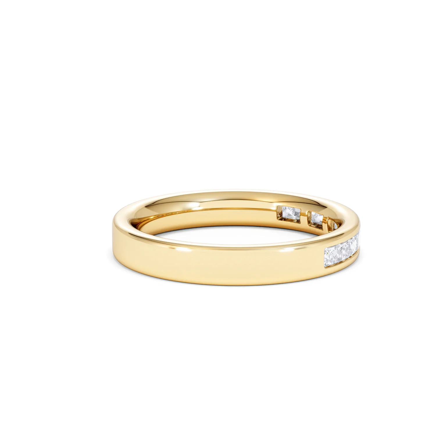 Eterna Lab Diamond Princess Cut Half Eternity Ring 0.50ct H/SI in 18K Gold Vermeil - Image 32