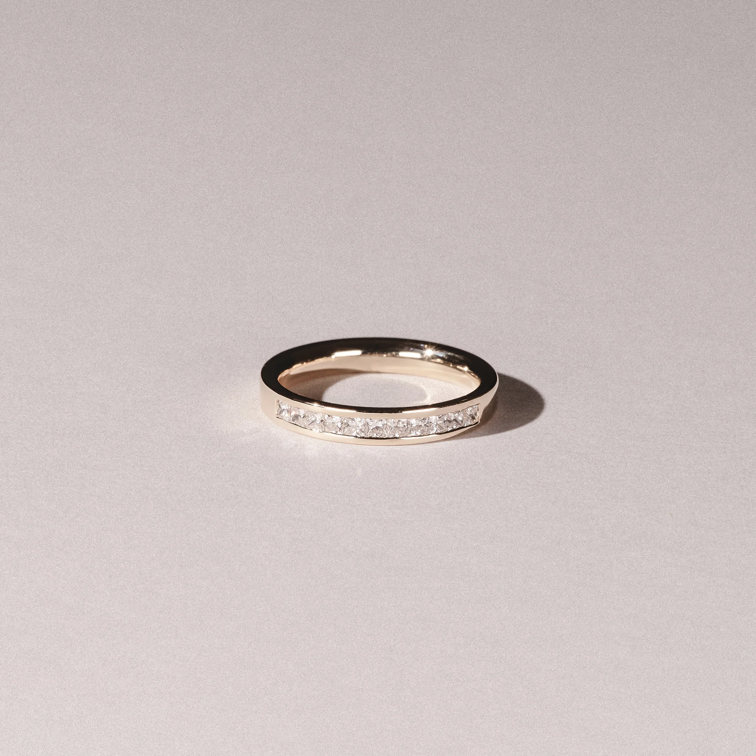 Eterna Lab Diamond Princess Cut Half Eternity Ring 0.50ct H/SI in 18K Gold Vermeil - Image 8