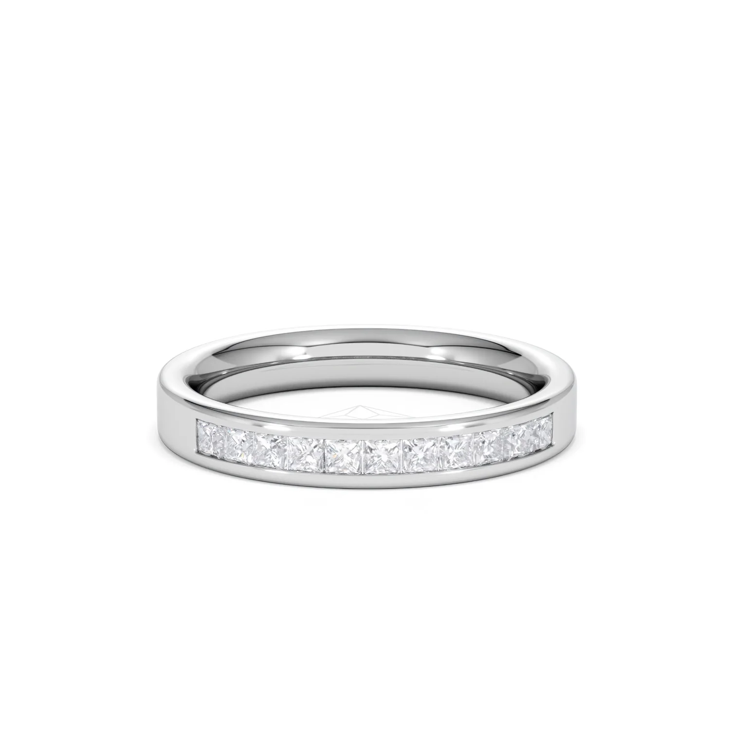 Eterna Lab Diamond Princess Cut Half Eternity Ring 0.50ct H/SI in 925 Silver - Image 12