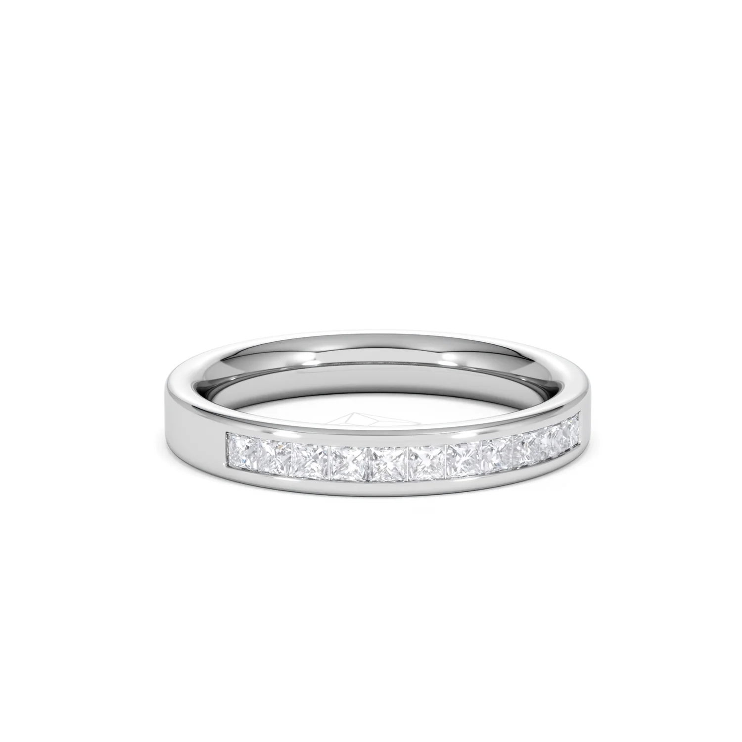 Eterna Lab Diamond Princess Cut Half Eternity Ring 0.50ct H/SI in 925 Silver - Image 14