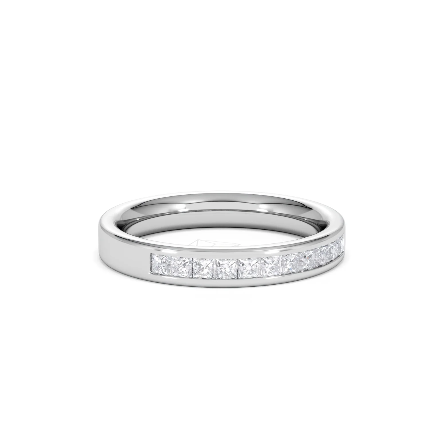 Eterna Lab Diamond Princess Cut Half Eternity Ring 0.50ct H/SI in 925 Silver - Image 16