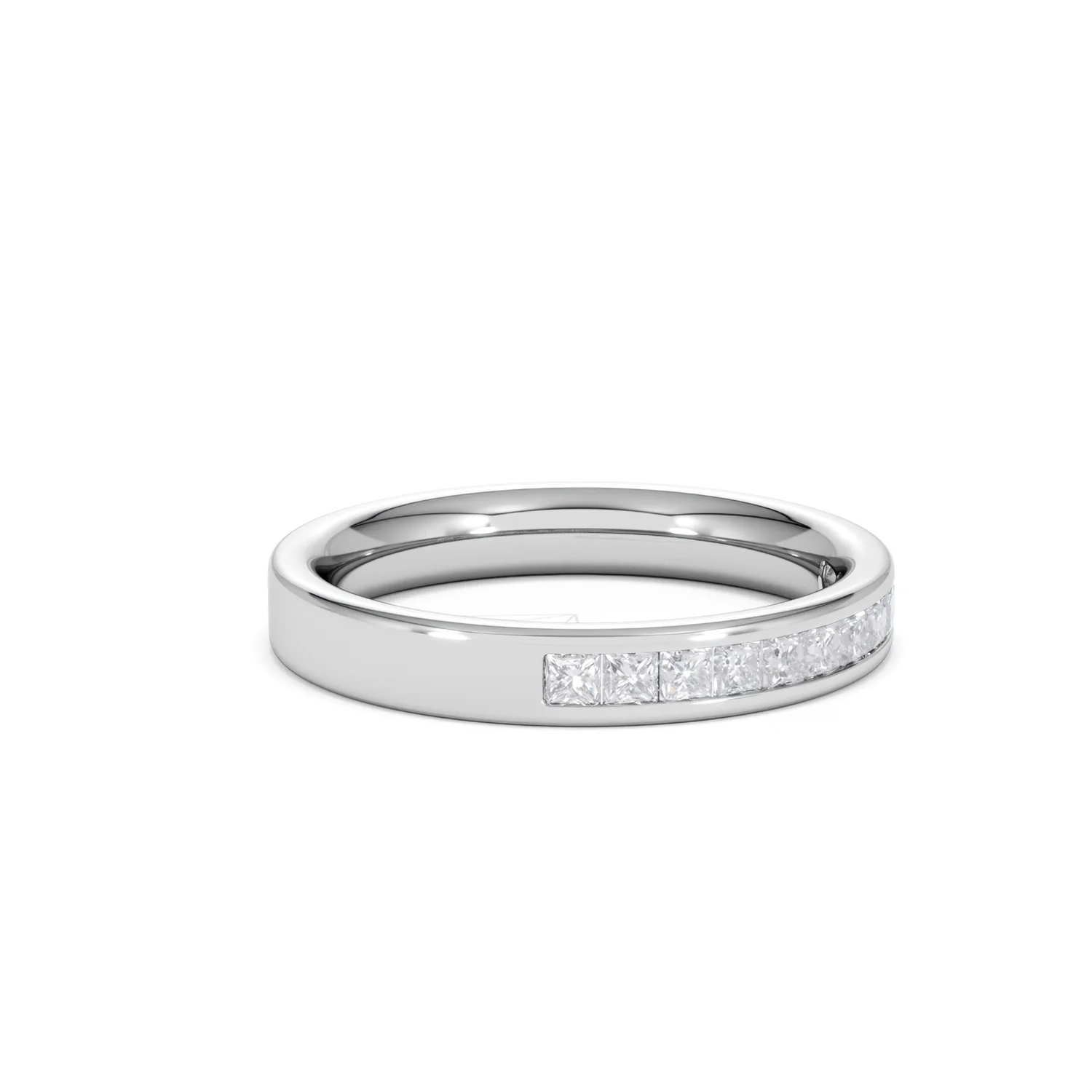 Eterna Lab Diamond Princess Cut Half Eternity Ring 0.50ct H/SI in 925 Silver - Image 22