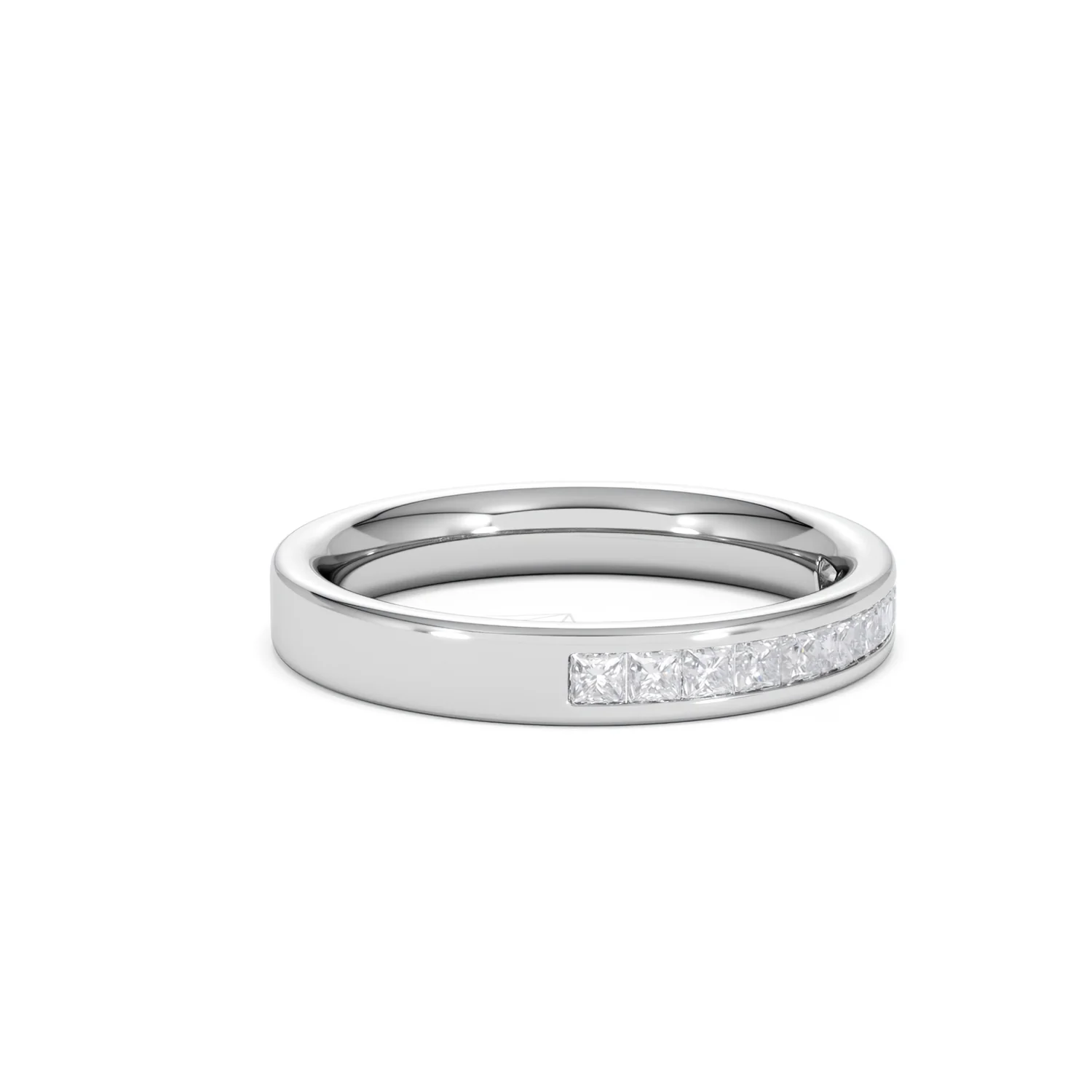 Eterna Lab Diamond Princess Cut Half Eternity Ring 0.50ct H/SI in 925 Silver - Image 23