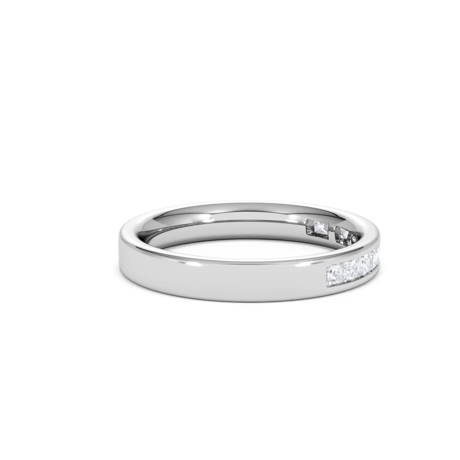 Eterna Lab Diamond Princess Cut Half Eternity Ring 0.50ct H/SI in 925 Silver - Image 31