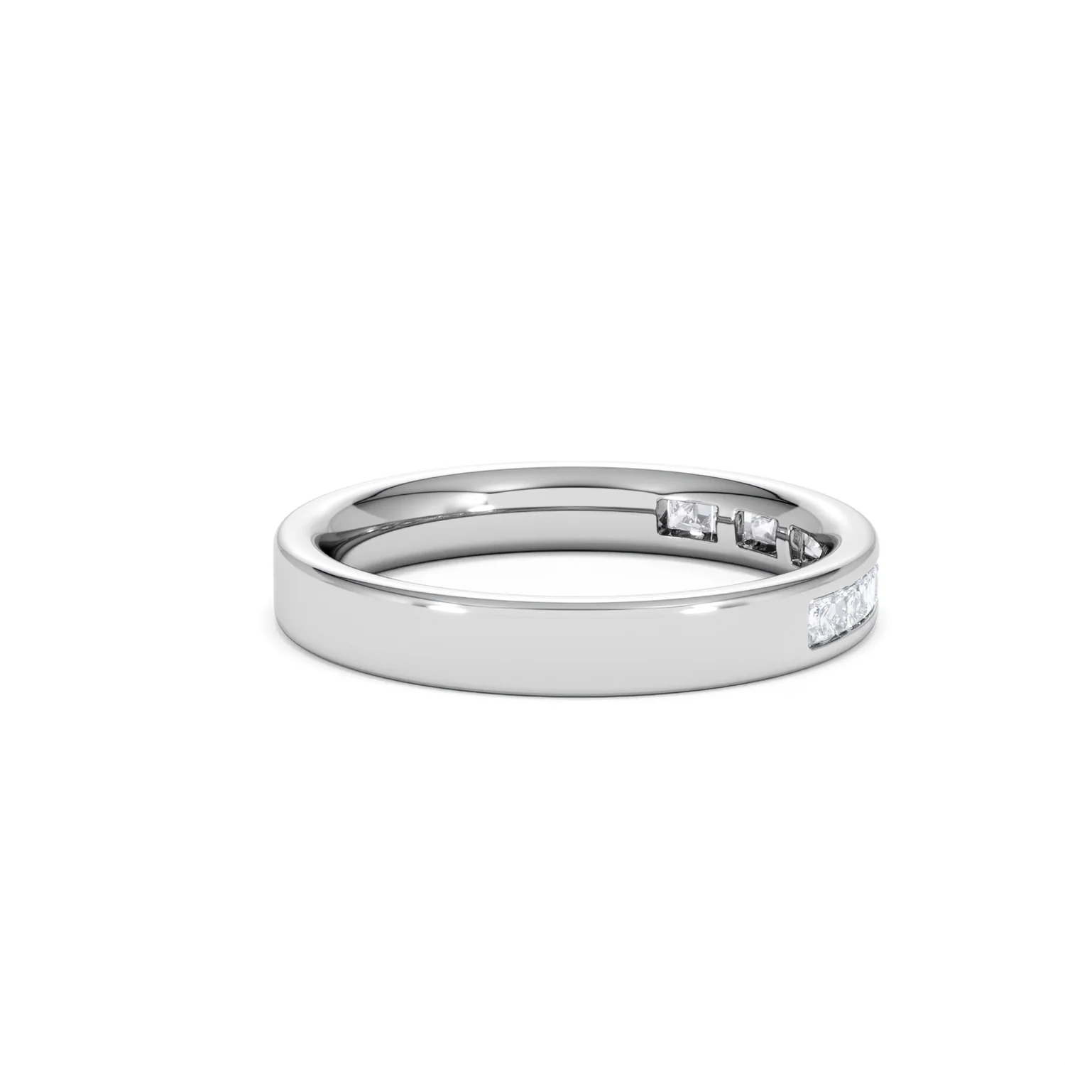 Eterna Lab Diamond Princess Cut Half Eternity Ring 0.50ct H/SI in 925 Silver - Image 34