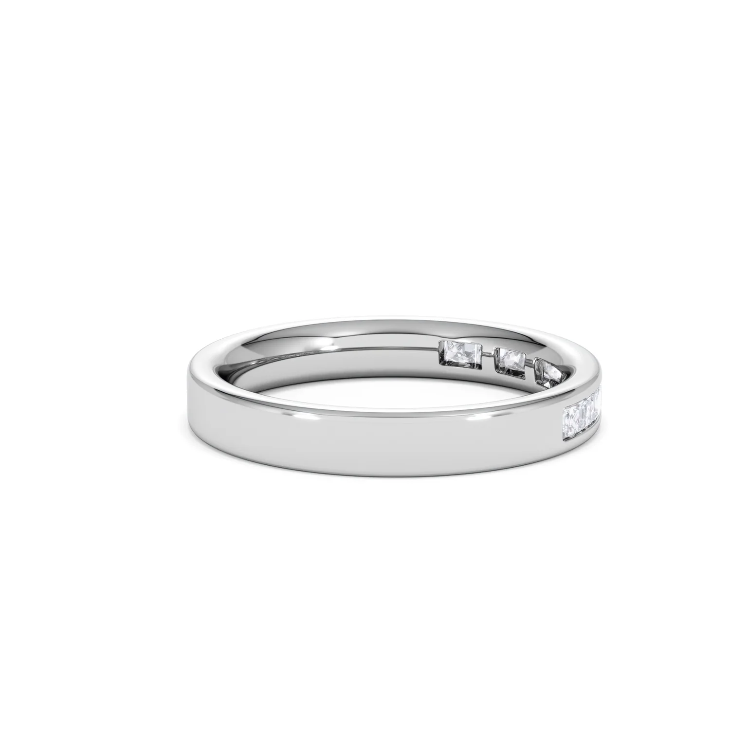 Eterna Lab Diamond Princess Cut Half Eternity Ring 0.50ct H/SI in 925 Silver - Image 35
