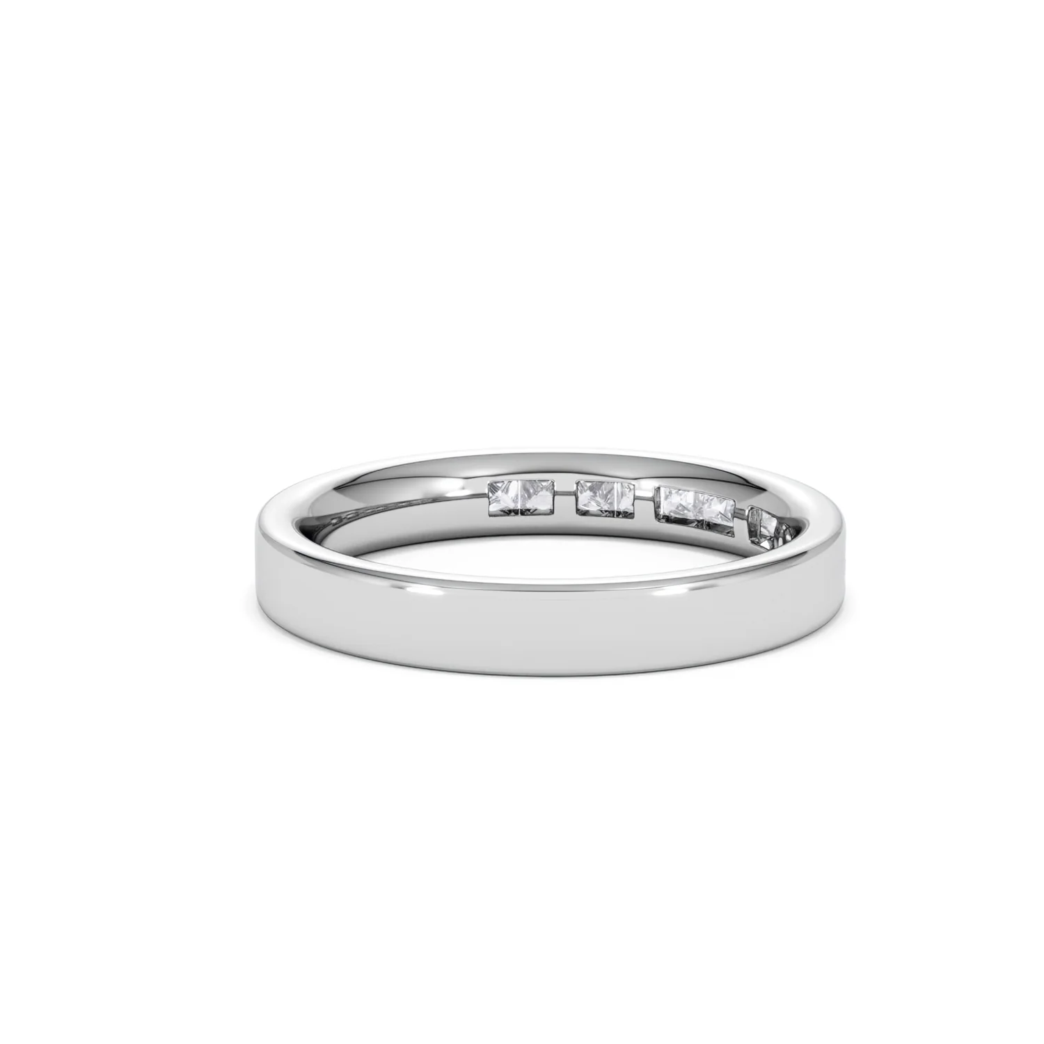 Eterna Lab Diamond Princess Cut Half Eternity Ring 0.50ct H/SI in 925 Silver - Image 42