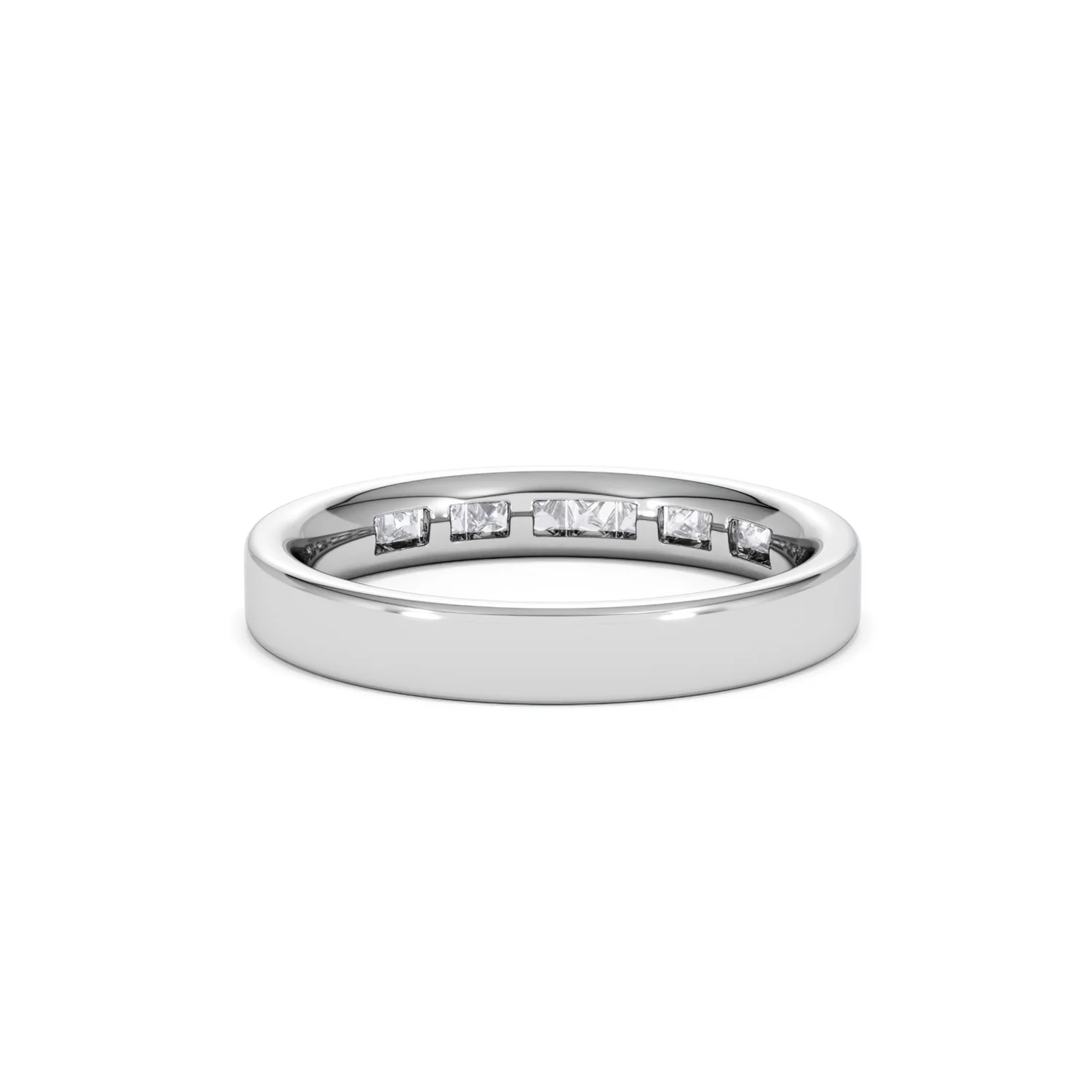Eterna Lab Diamond Princess Cut Half Eternity Ring 0.50ct H/SI in 925 Silver - Image 49