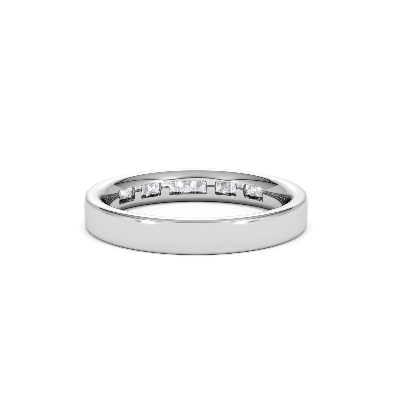 Eterna Lab Diamond Princess Cut Half Eternity Ring 0.50ct H/SI in 925 Silver - Image 52