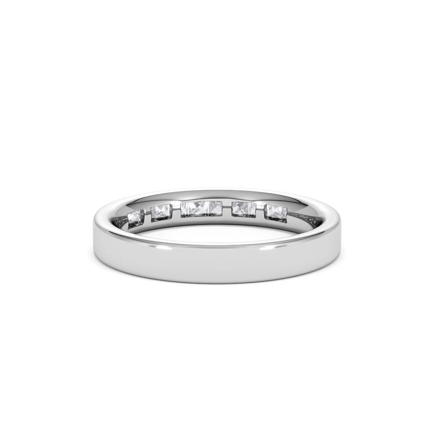 Eterna Lab Diamond Princess Cut Half Eternity Ring 0.50ct H/SI in 925 Silver - Image 53