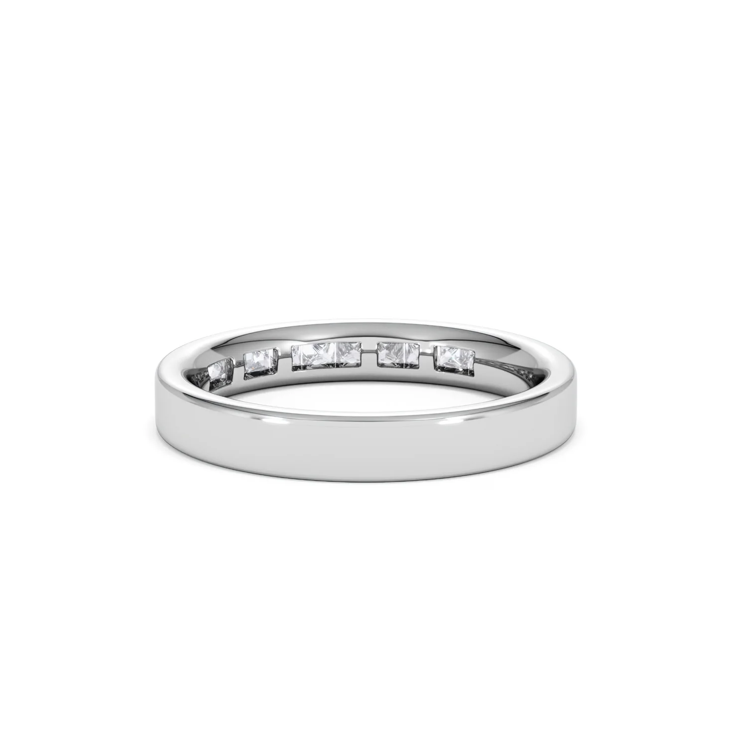 Eterna Lab Diamond Princess Cut Half Eternity Ring 0.50ct H/SI in 925 Silver - Image 54