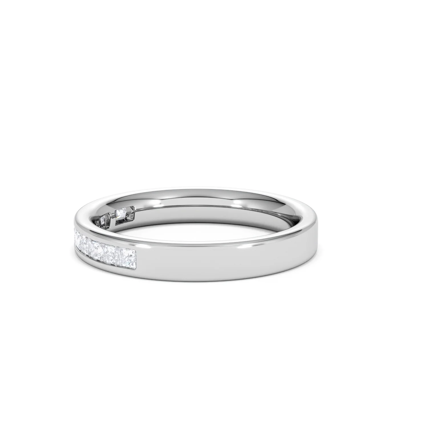Eterna Lab Diamond Princess Cut Half Eternity Ring 0.50ct H/SI in 925 Silver - Image 72