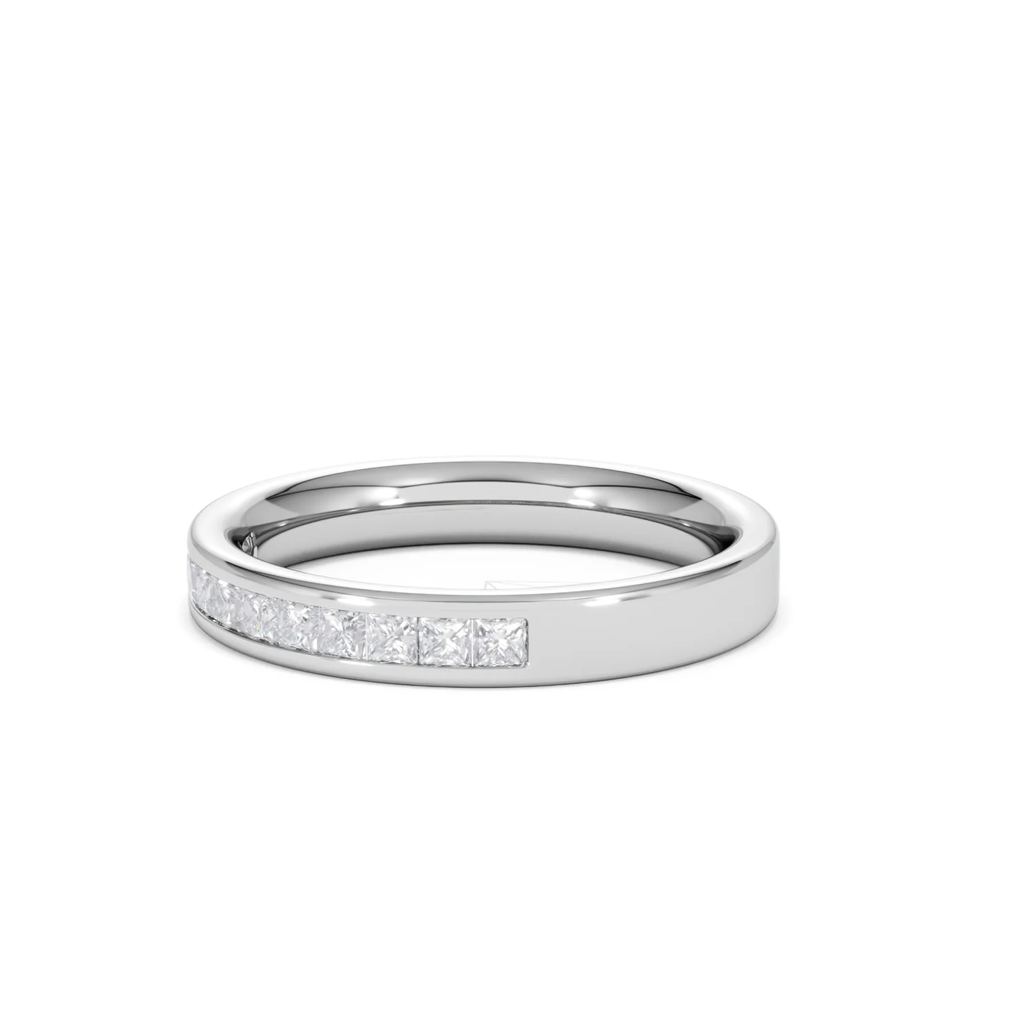 Eterna Lab Diamond Princess Cut Half Eternity Ring 0.50ct H/SI in 925 Silver - Image 80
