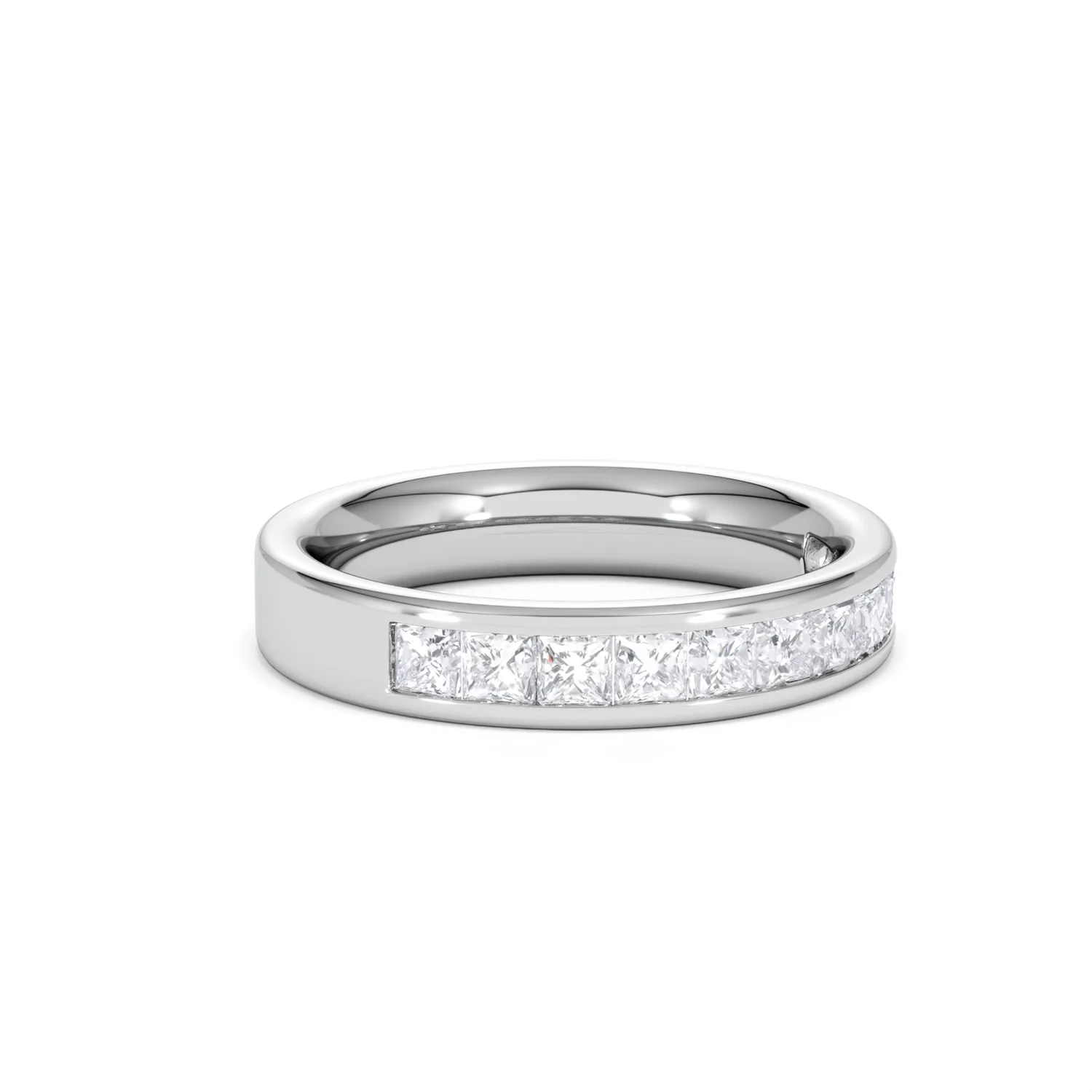 Eterna Lab Diamond Princess Cut Half Eternity Ring 1.00ct F/VS in 9K White Gold - Image 19