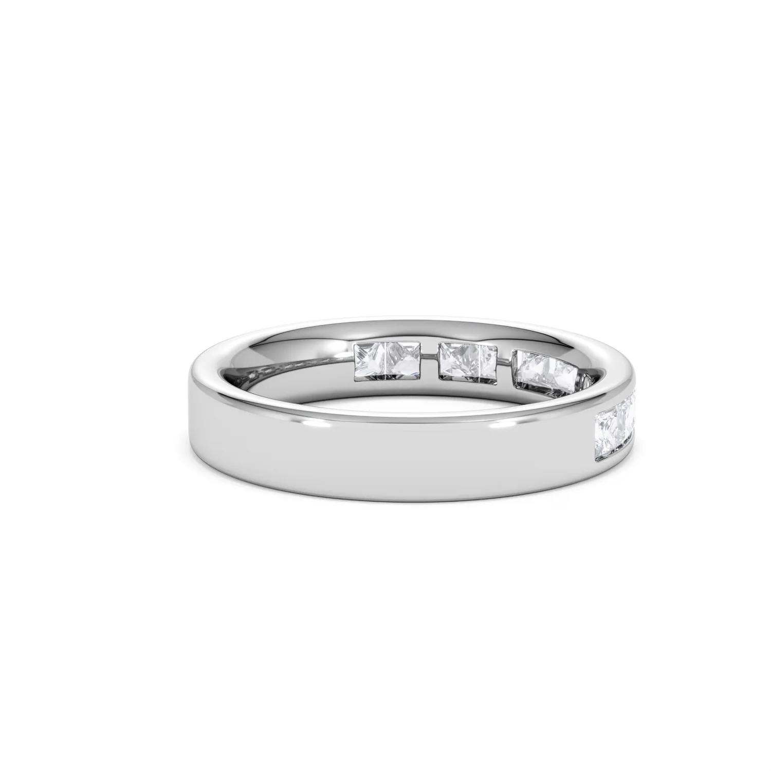 Eterna Lab Diamond Princess Cut Half Eternity Ring 1.00ct F/VS in 9K White Gold - Image 38