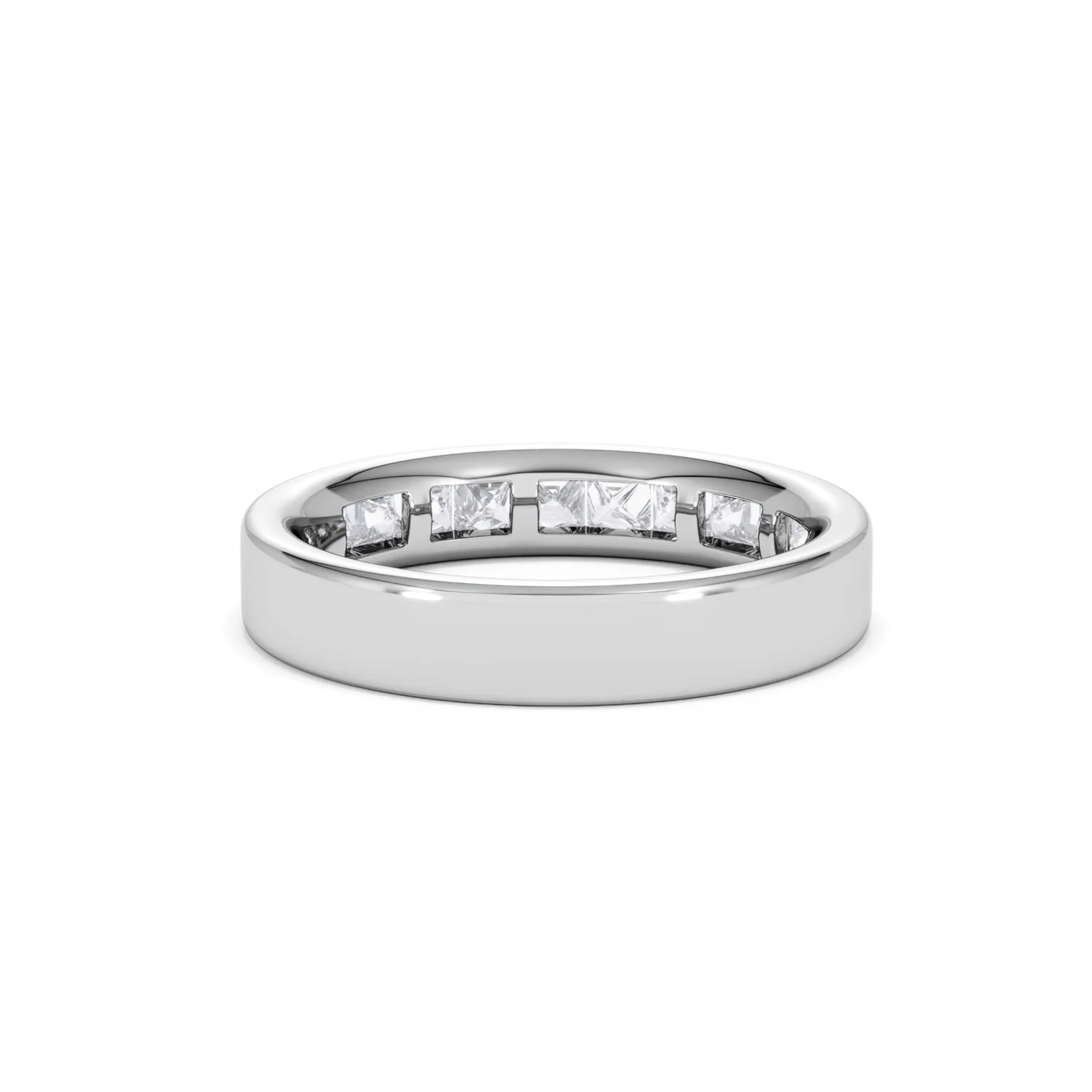 Eterna Lab Diamond Princess Cut Half Eternity Ring 1.00ct F/VS in 9K White Gold - Image 47