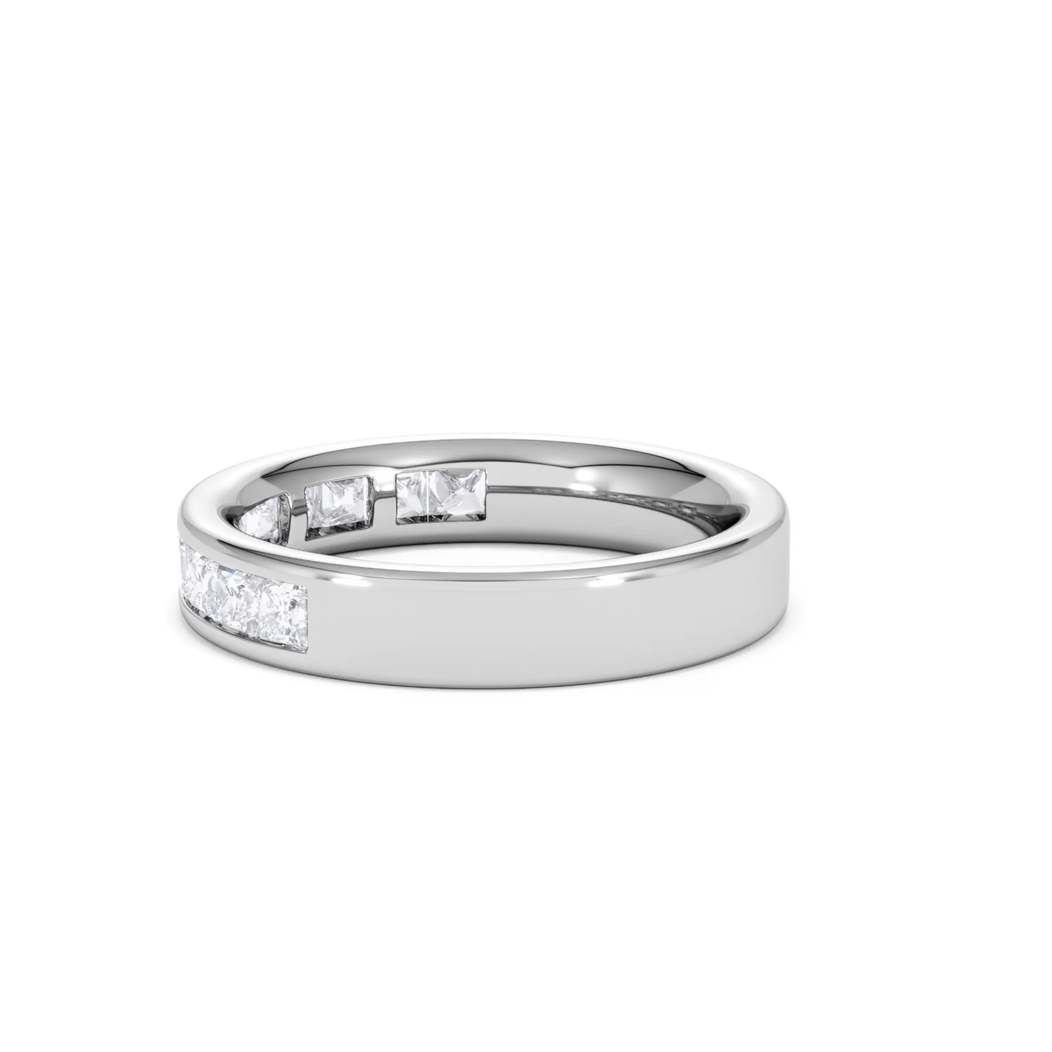 Eterna Lab Diamond Princess Cut Half Eternity Ring 1.00ct F/VS in 9K White Gold - Image 66